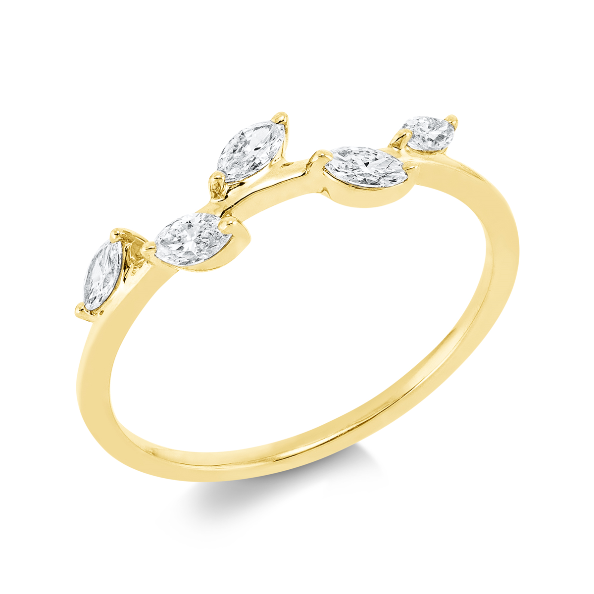 marquise modern woman ring in yellow gold