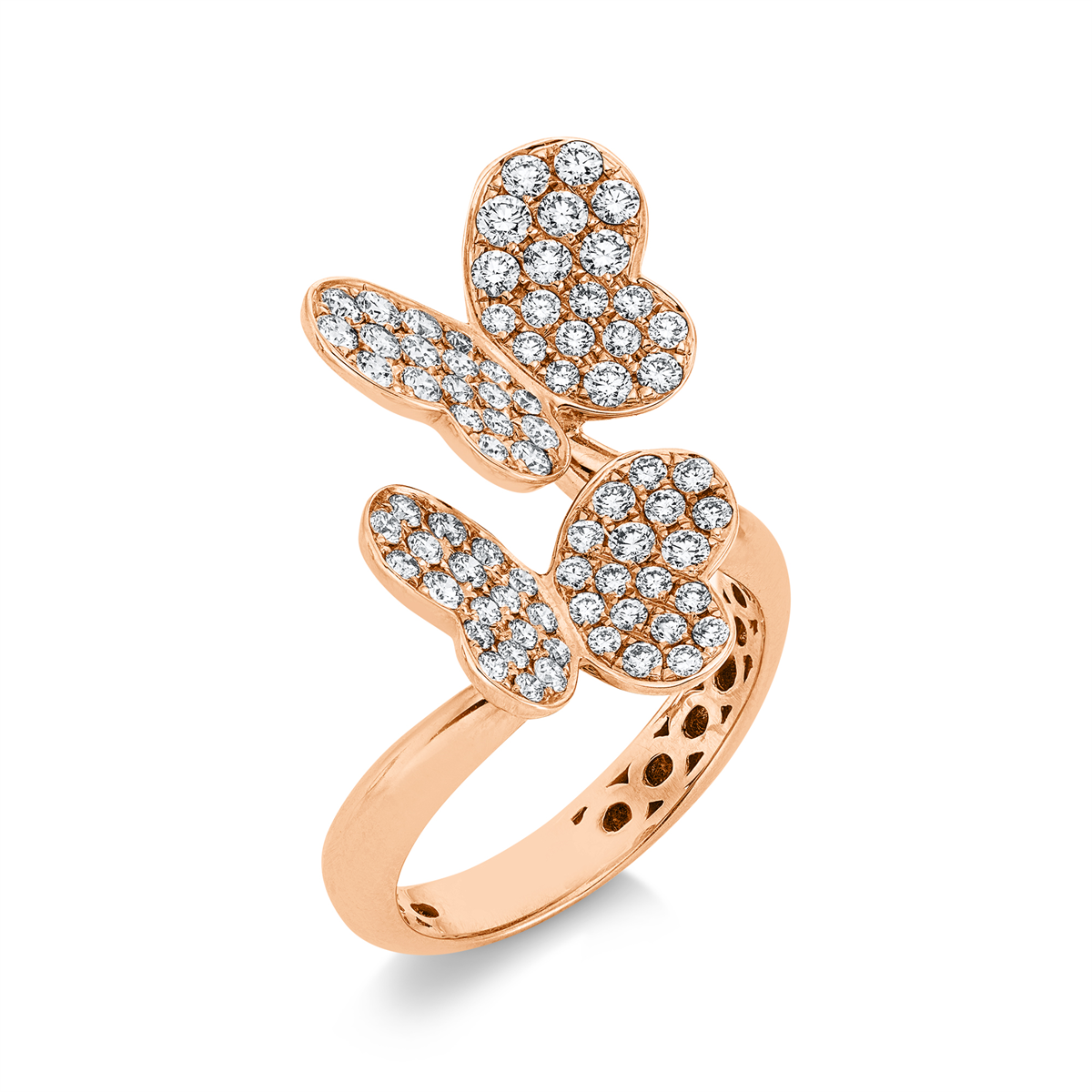 diamond full cut animal ring in red gold