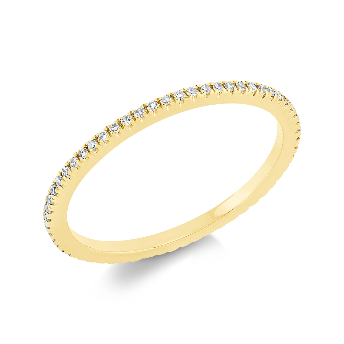 diamond single cut eternity full ring in yellow gold