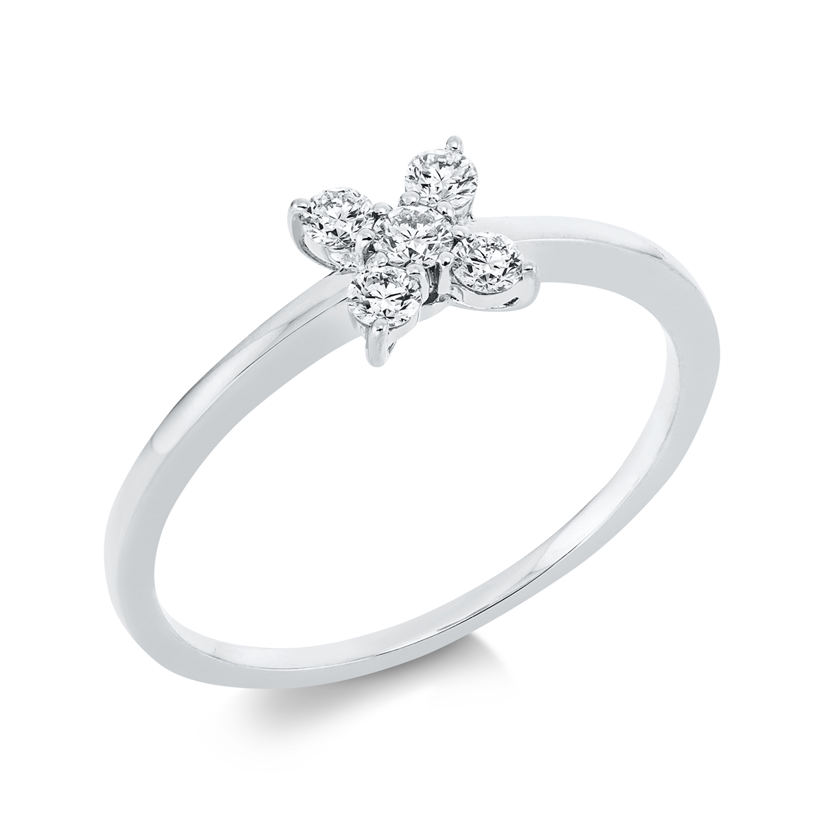 diamond full cut modern woman ring in white gold