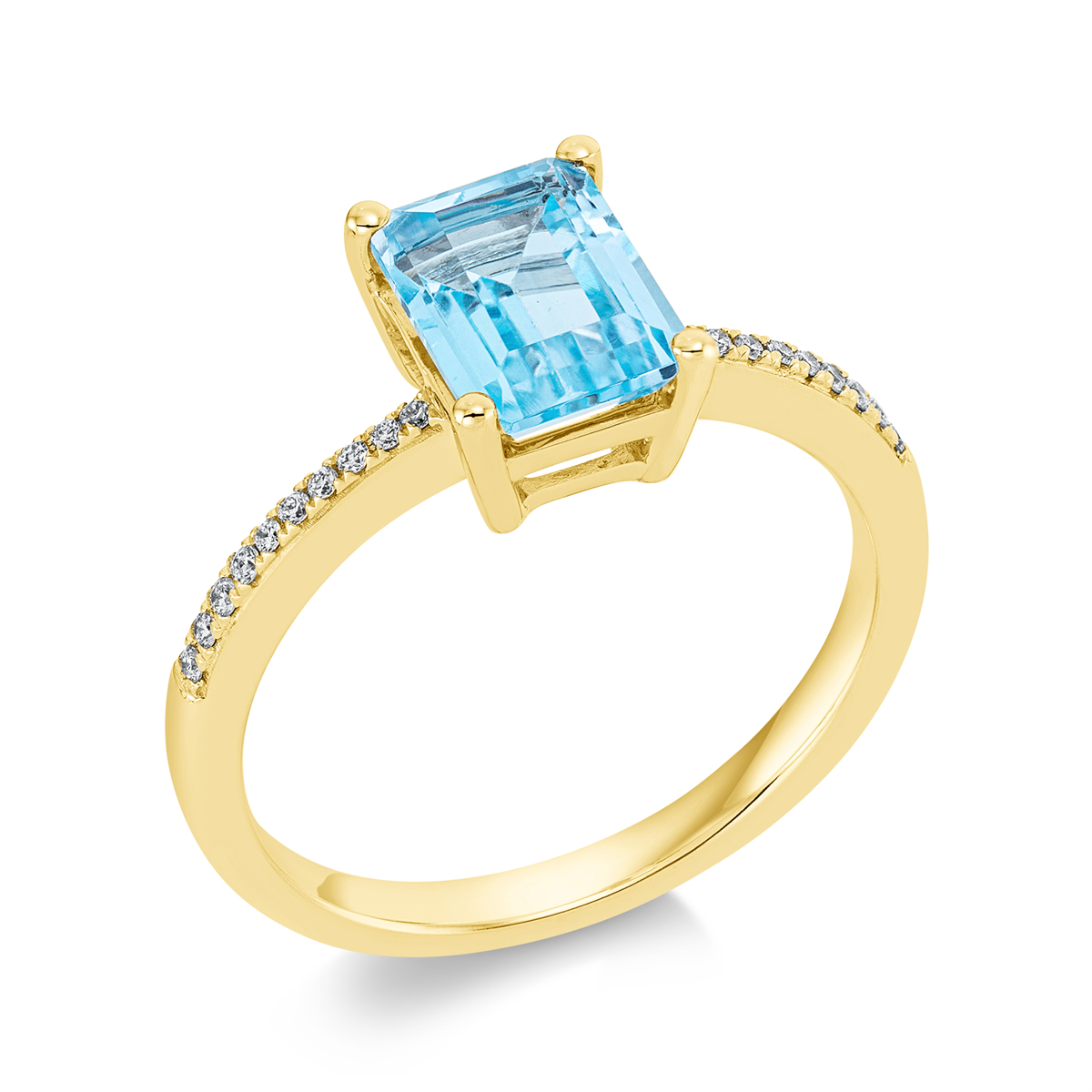 diamond full cut topaz colored stone fashion ring in yellow gold