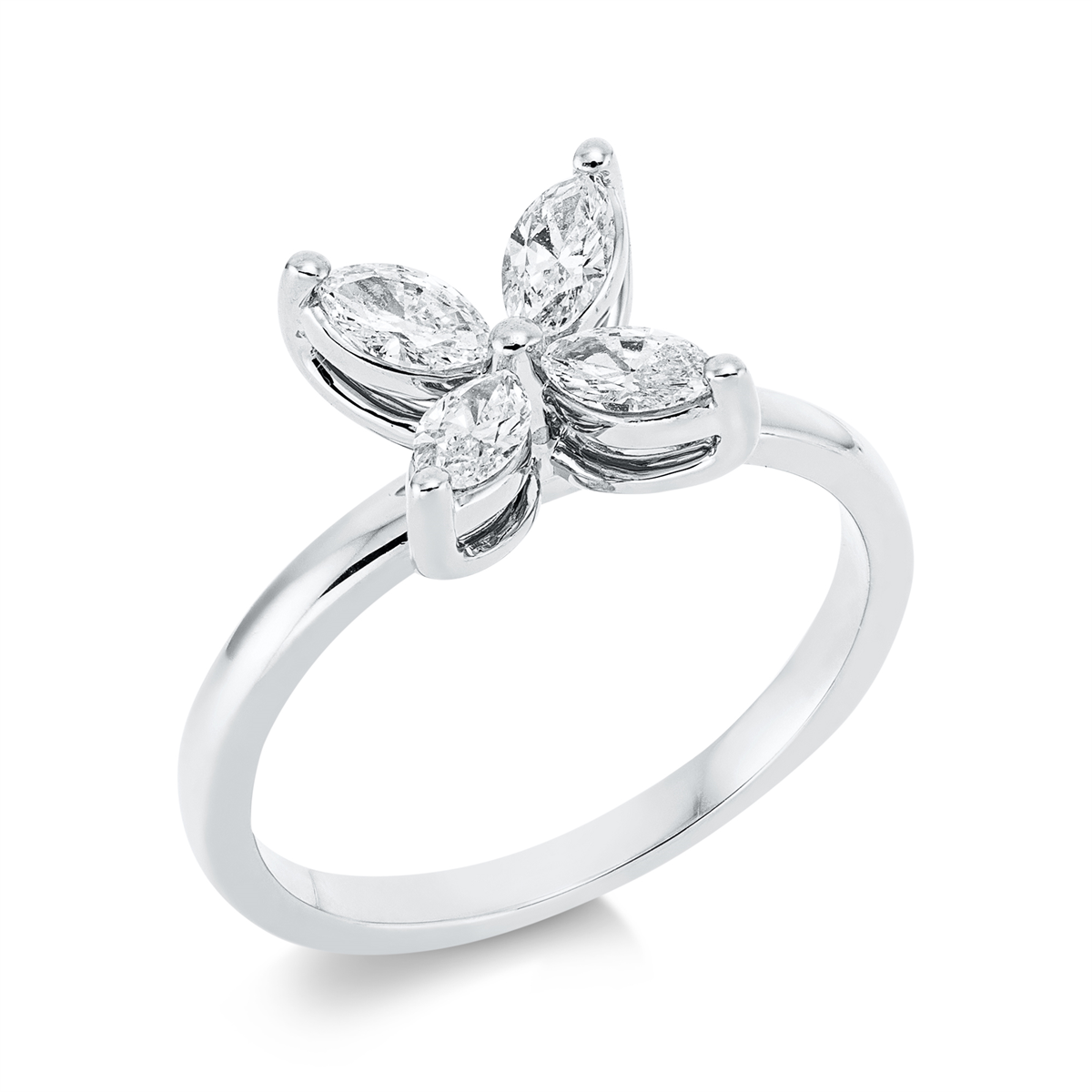 marquise modern woman ring in white gold