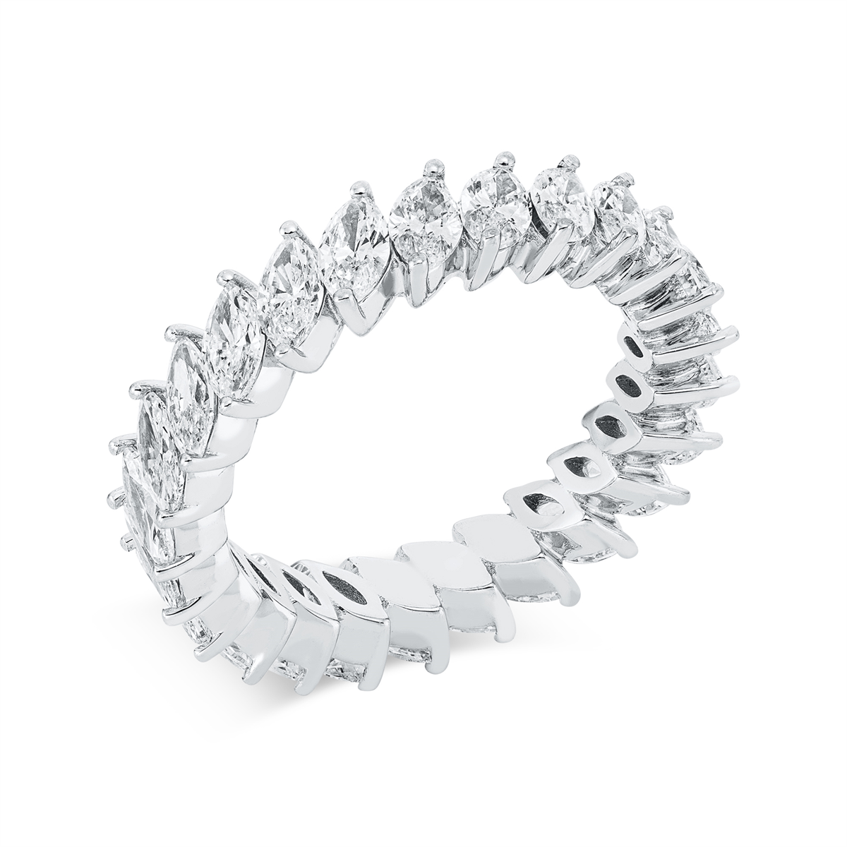 marquise eternity full ring in white gold