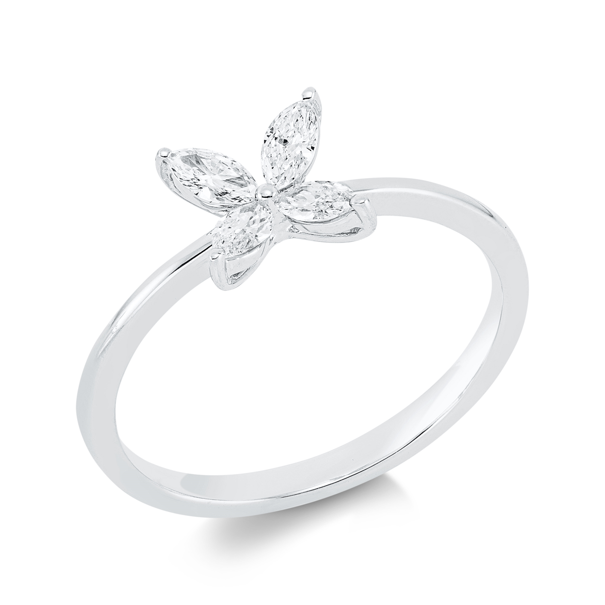 marquise modern woman ring in white gold