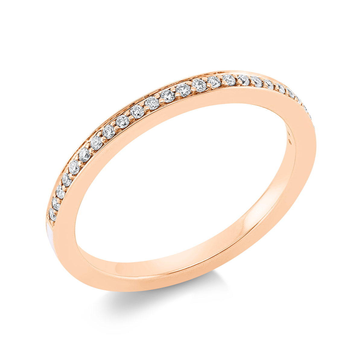 diamond full cut enamel modern woman ring in red gold
