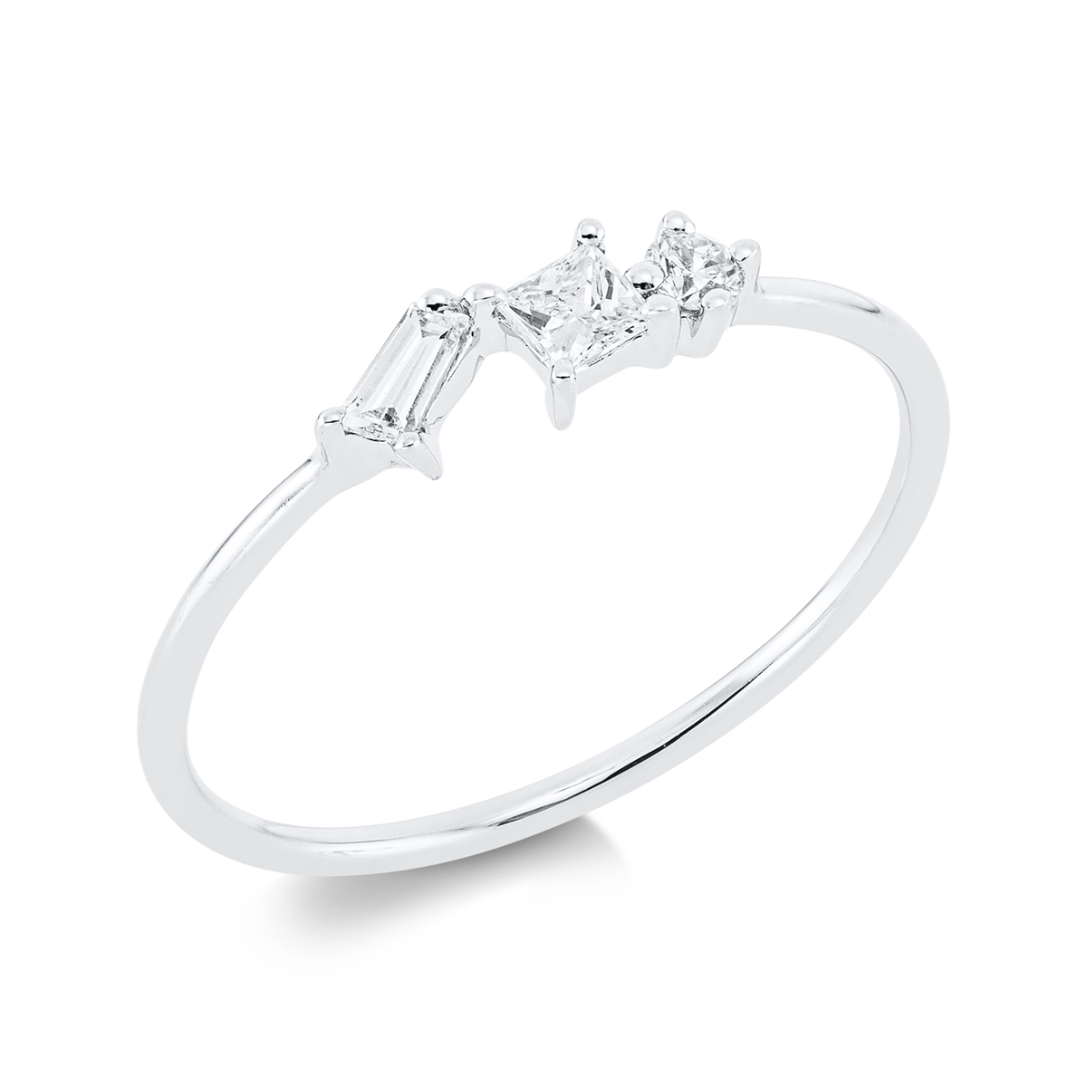 fantasy-cut modern woman ring in white gold