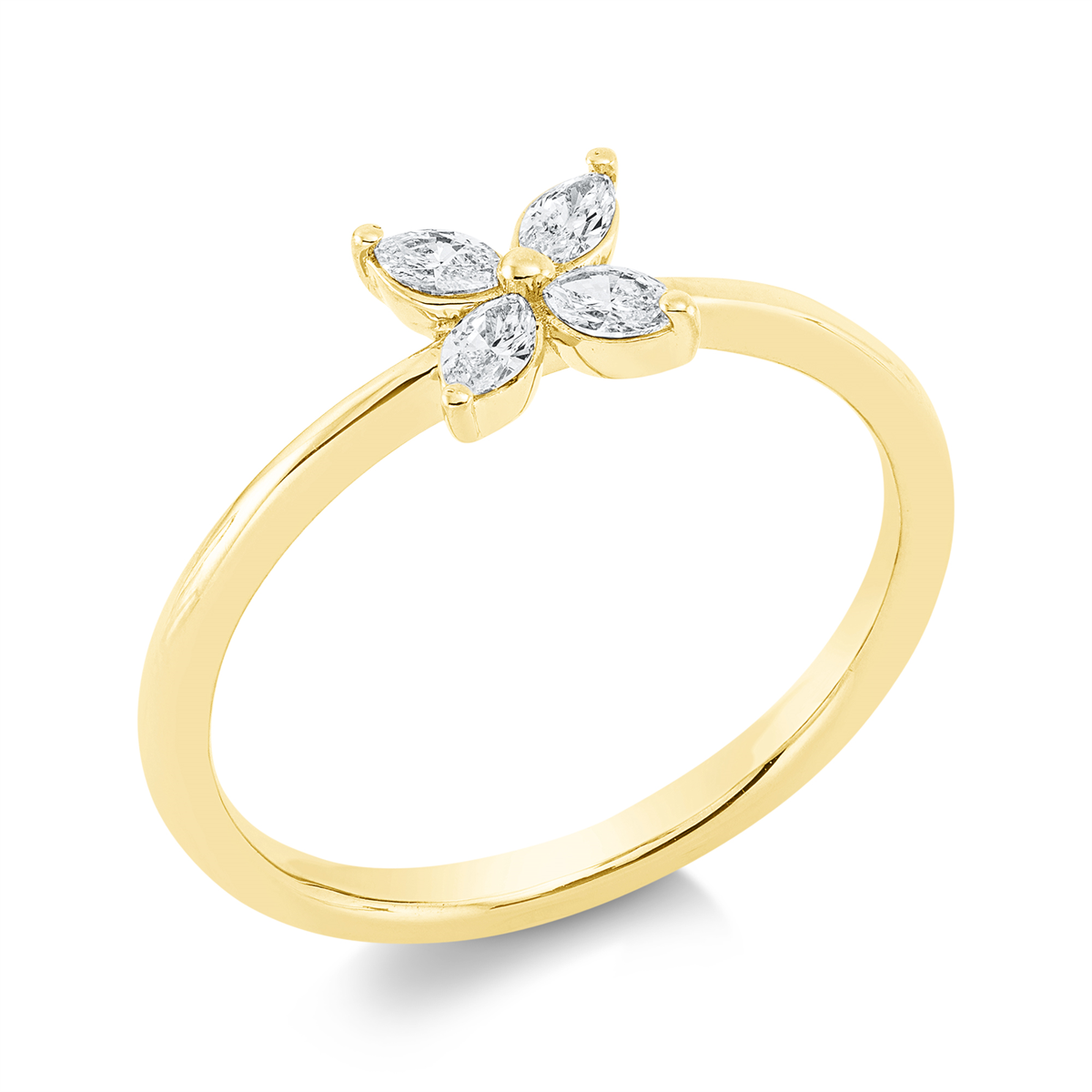 marquise modern woman ring in yellow gold