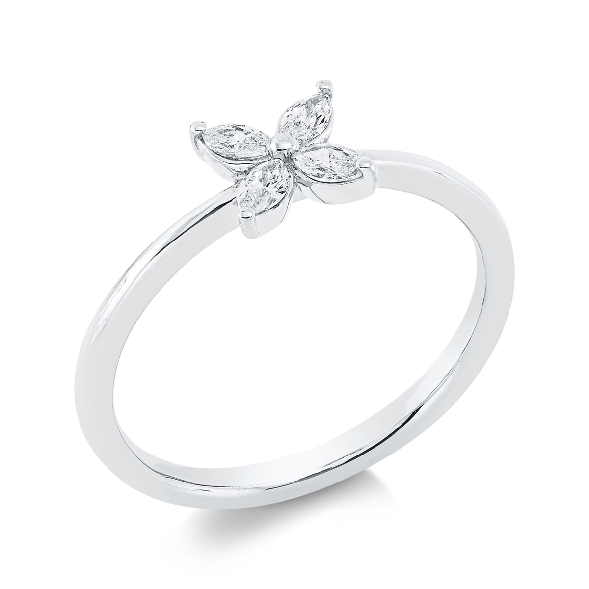 marquise modern woman ring in white gold