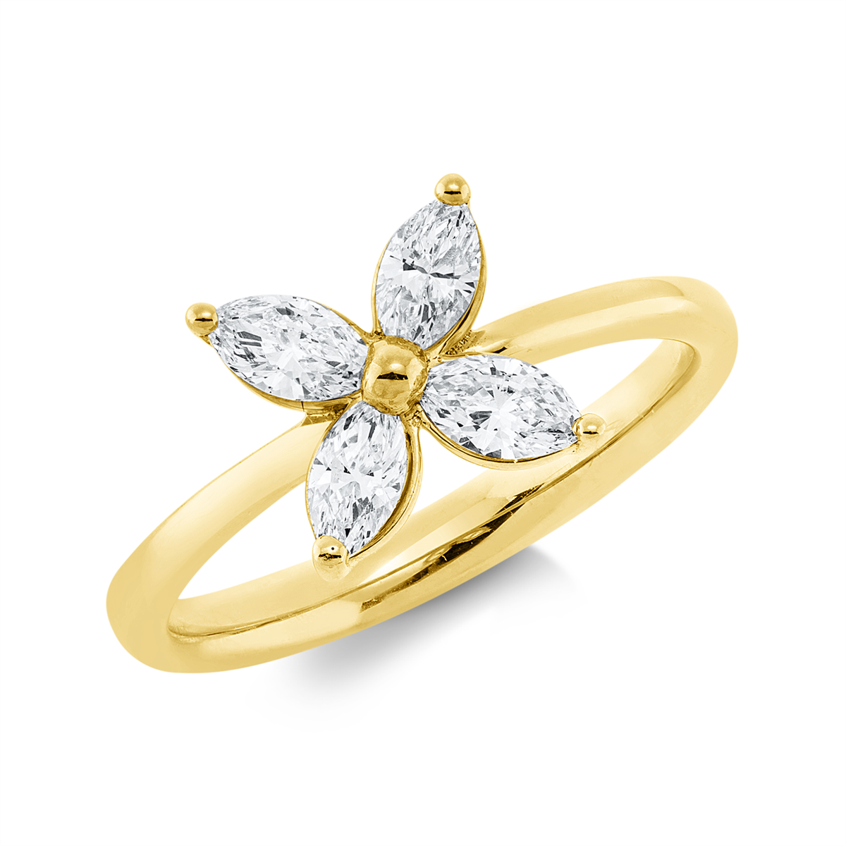 marquise modern woman ring in yellow gold