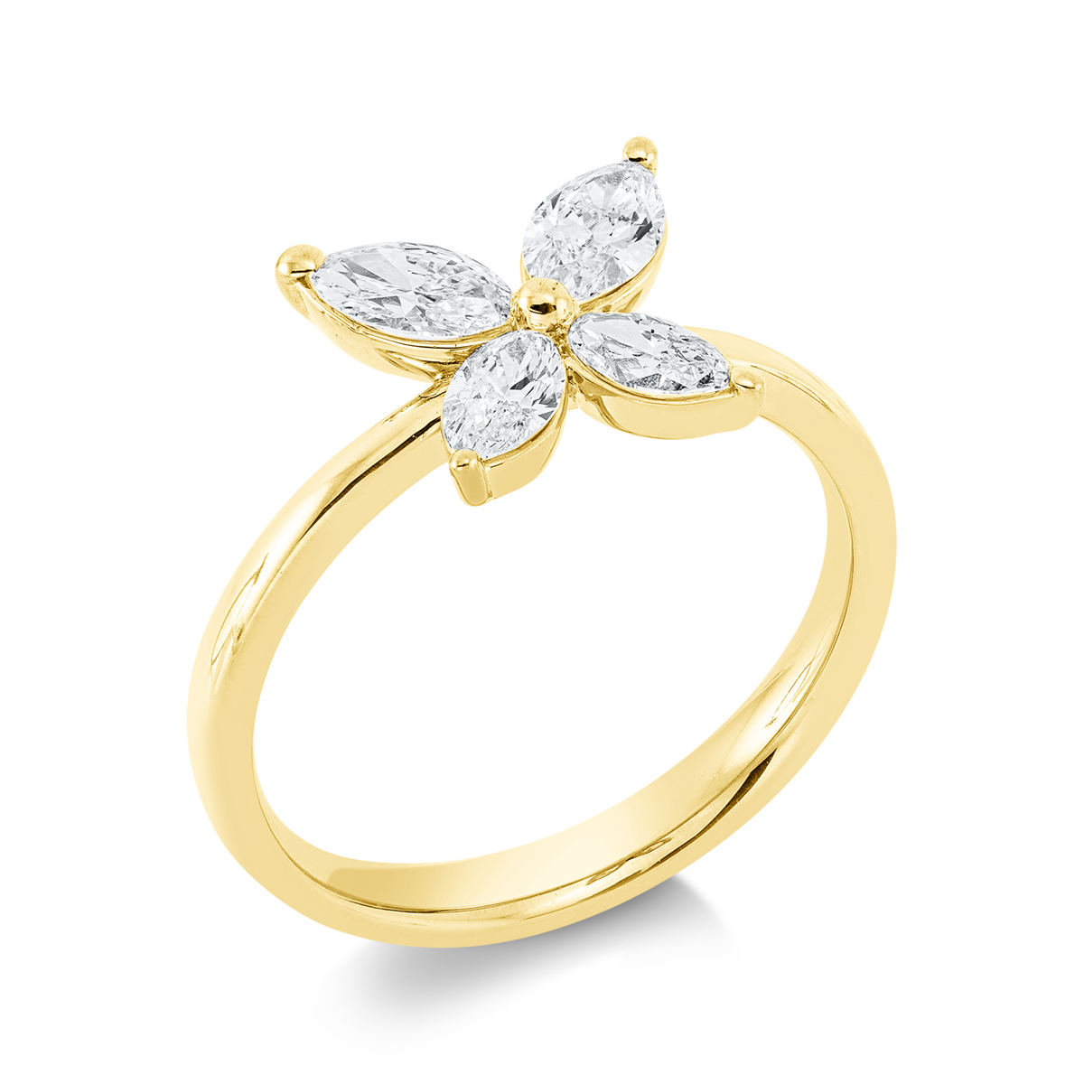 marquise modern woman ring in yellow gold