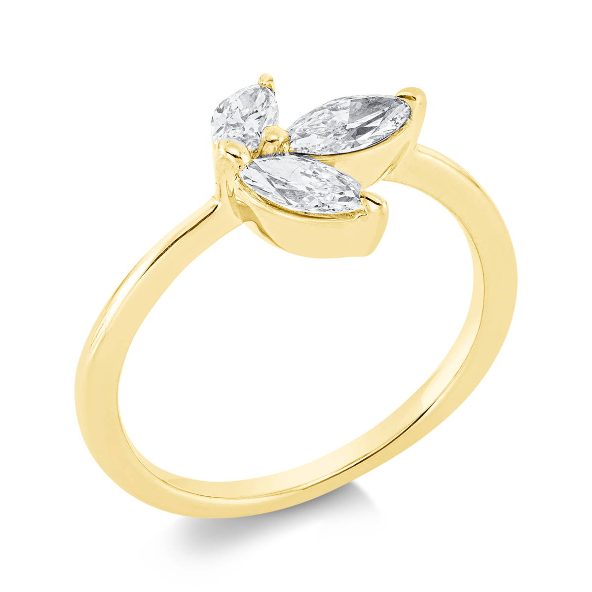 marquise modern woman ring in yellow gold