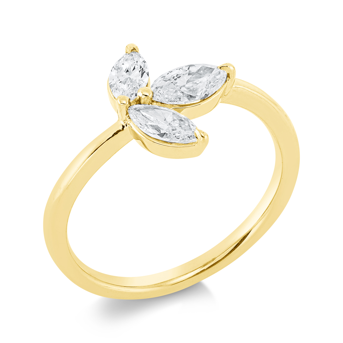 marquise modern woman ring in yellow gold