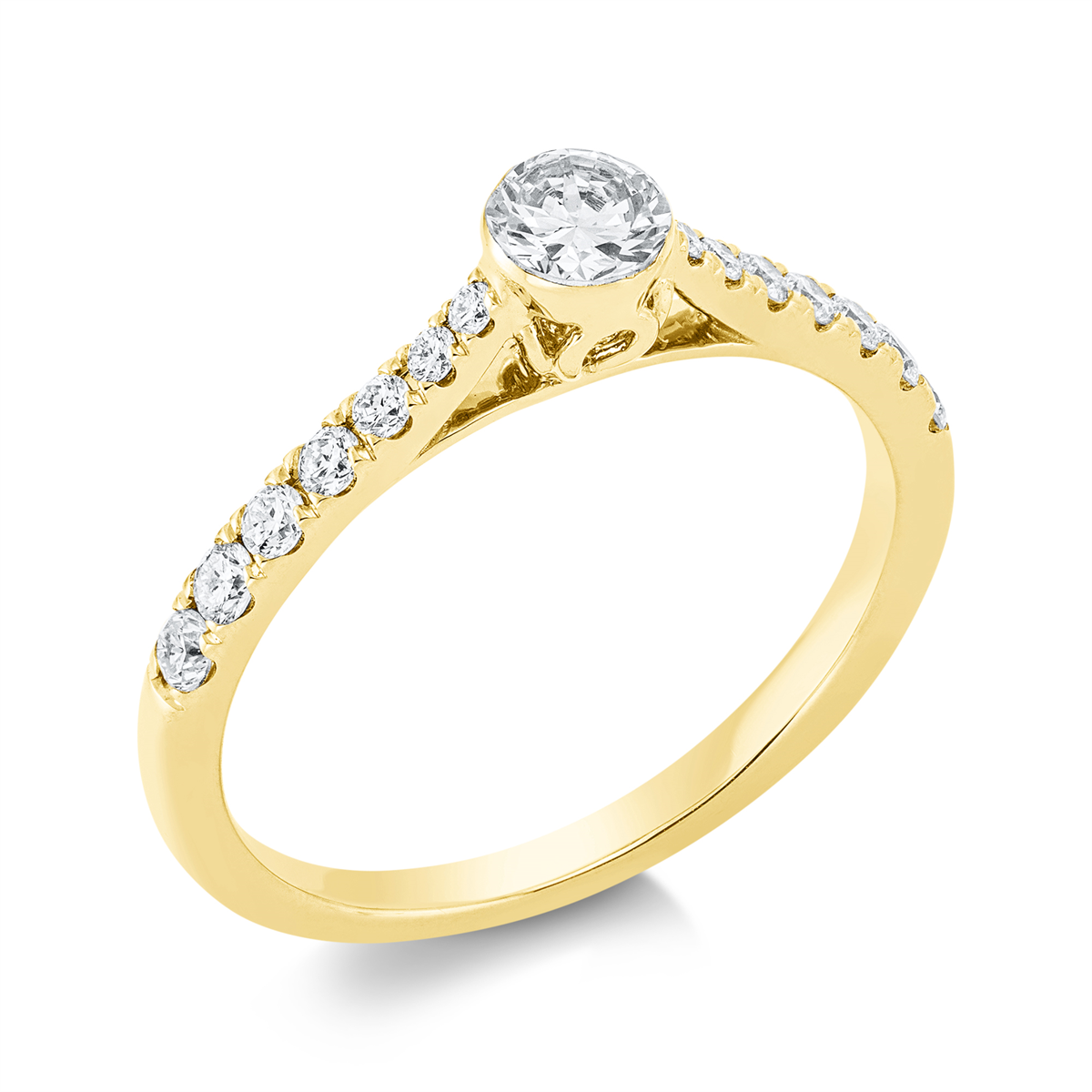 solitaire with accent stones ring - 1FX49