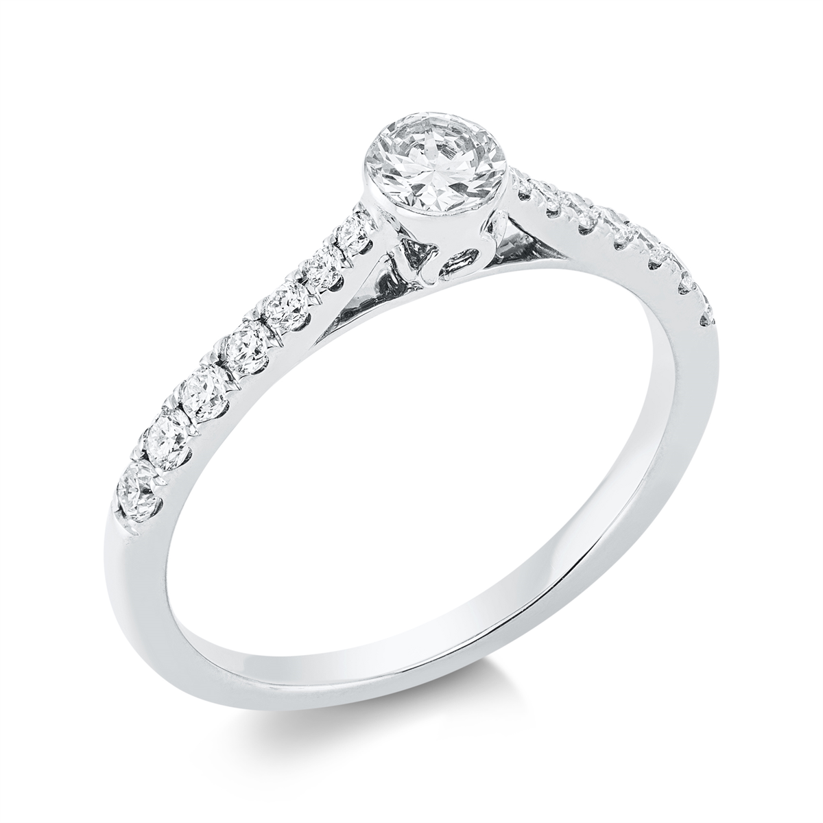 solitaire with accent stones ring - 1FX49