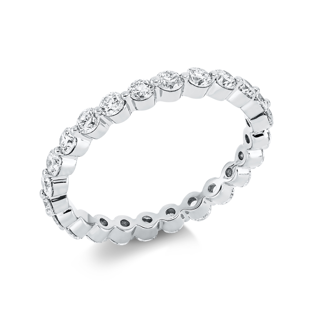 diamond full cut eternity full ring in white gold