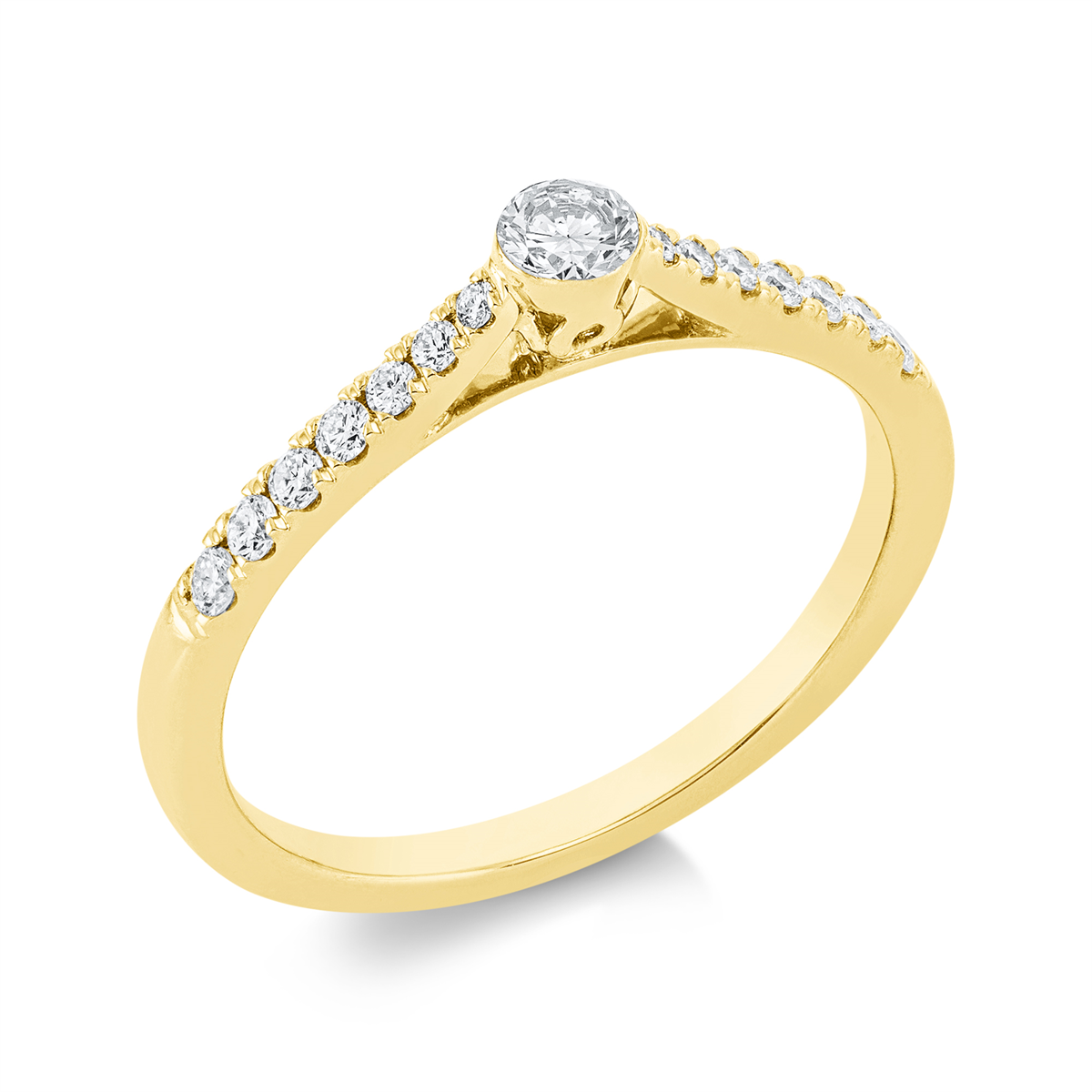 solitaire with accent stones ring - 1FX65