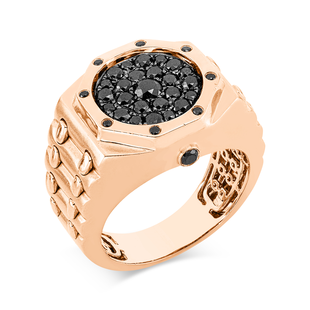 diamond full cut fancy colored diamond ring in red gold