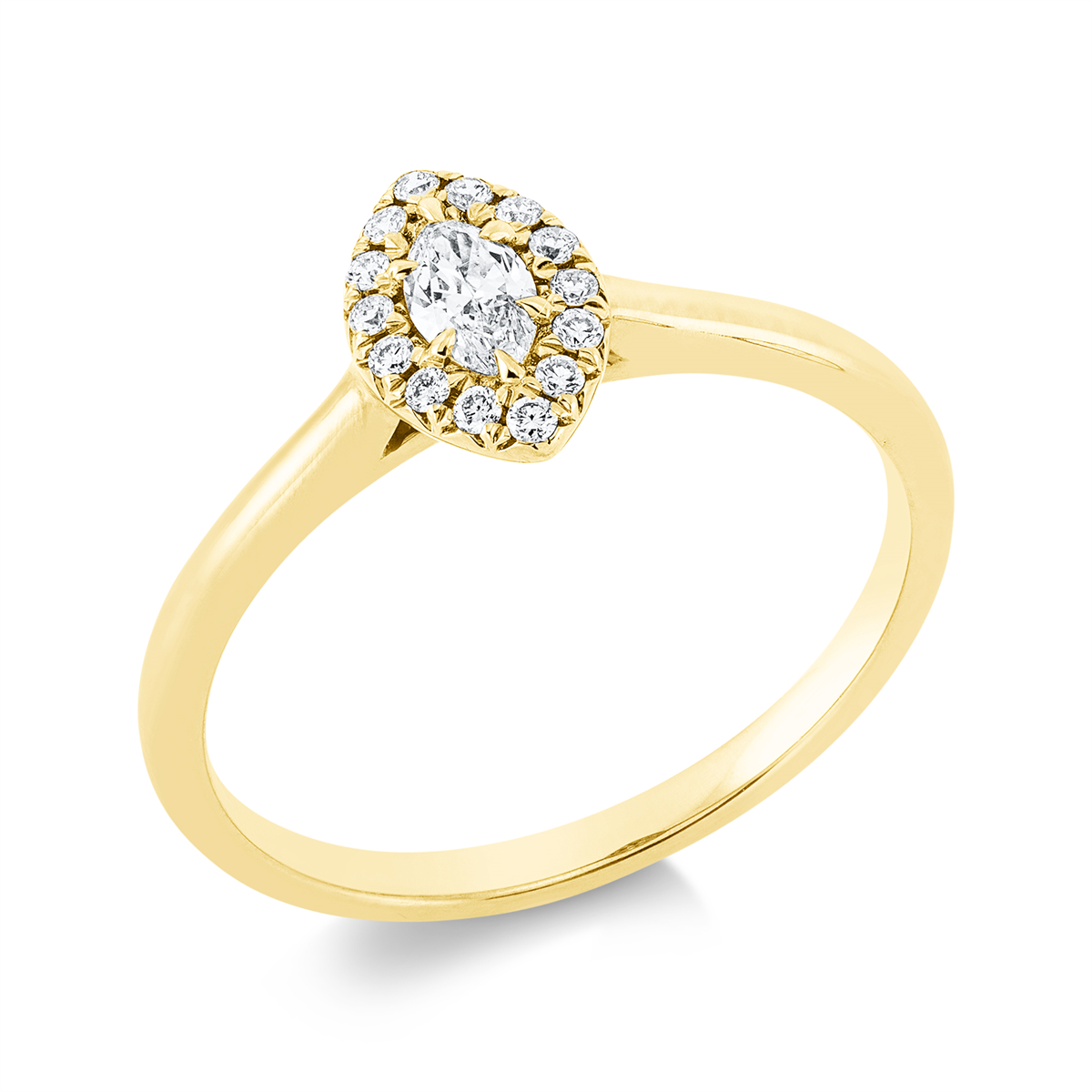 Solitaire ring met accentstenen - 1GD73
