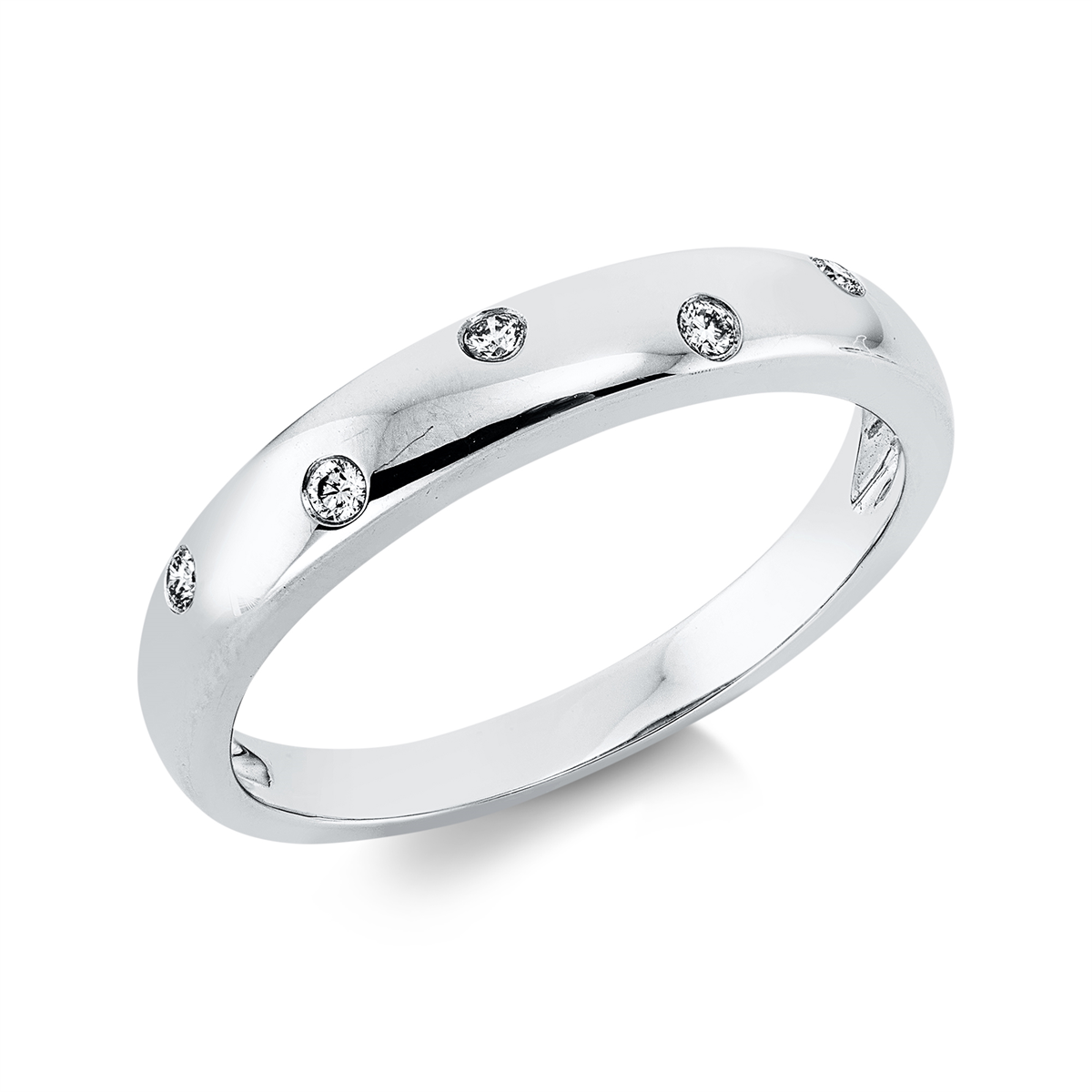 diamond full cut modern woman ring in white gold