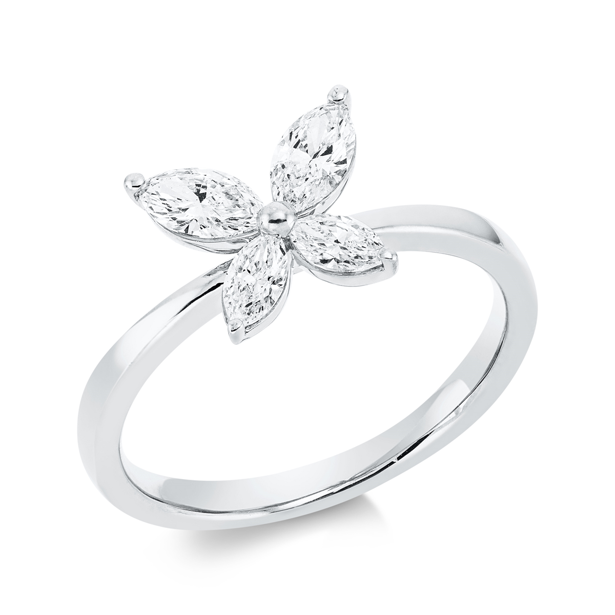 marquise modern woman ring in white gold