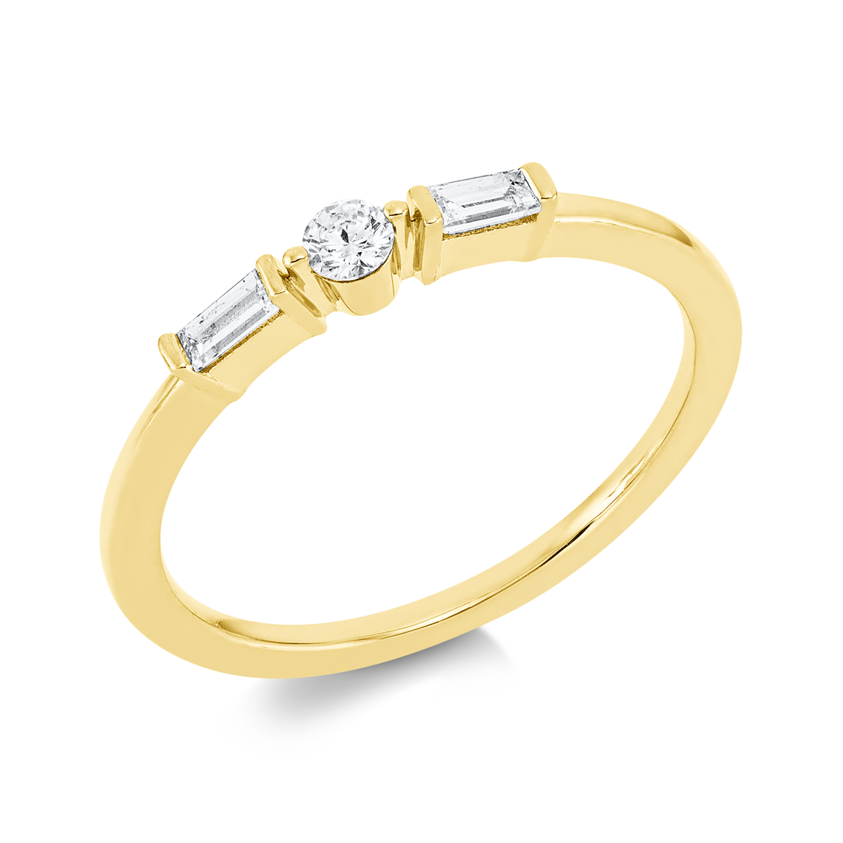 baguette baguette ring in yellow gold