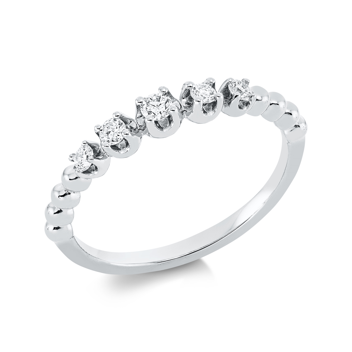 diamond full cut modern woman ring in white gold