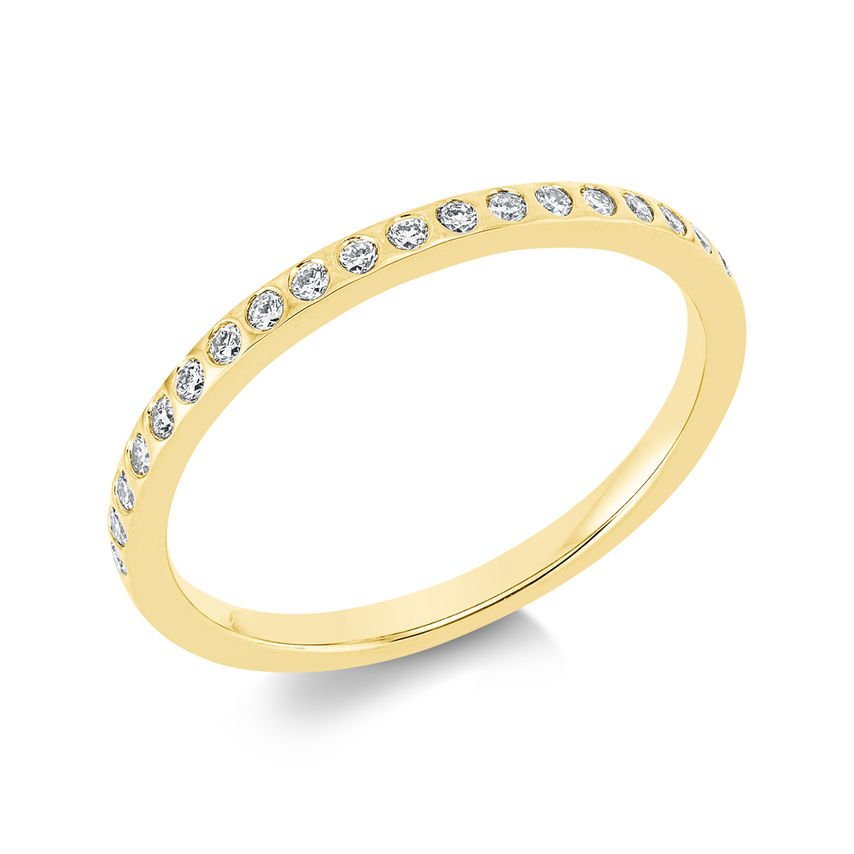 diamond full cut modern woman ring in yellow gold