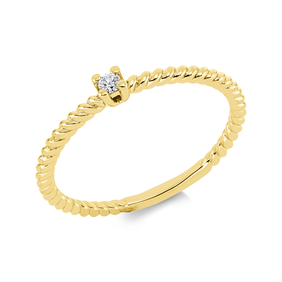 diamond full cut solitaire ring in yellow gold