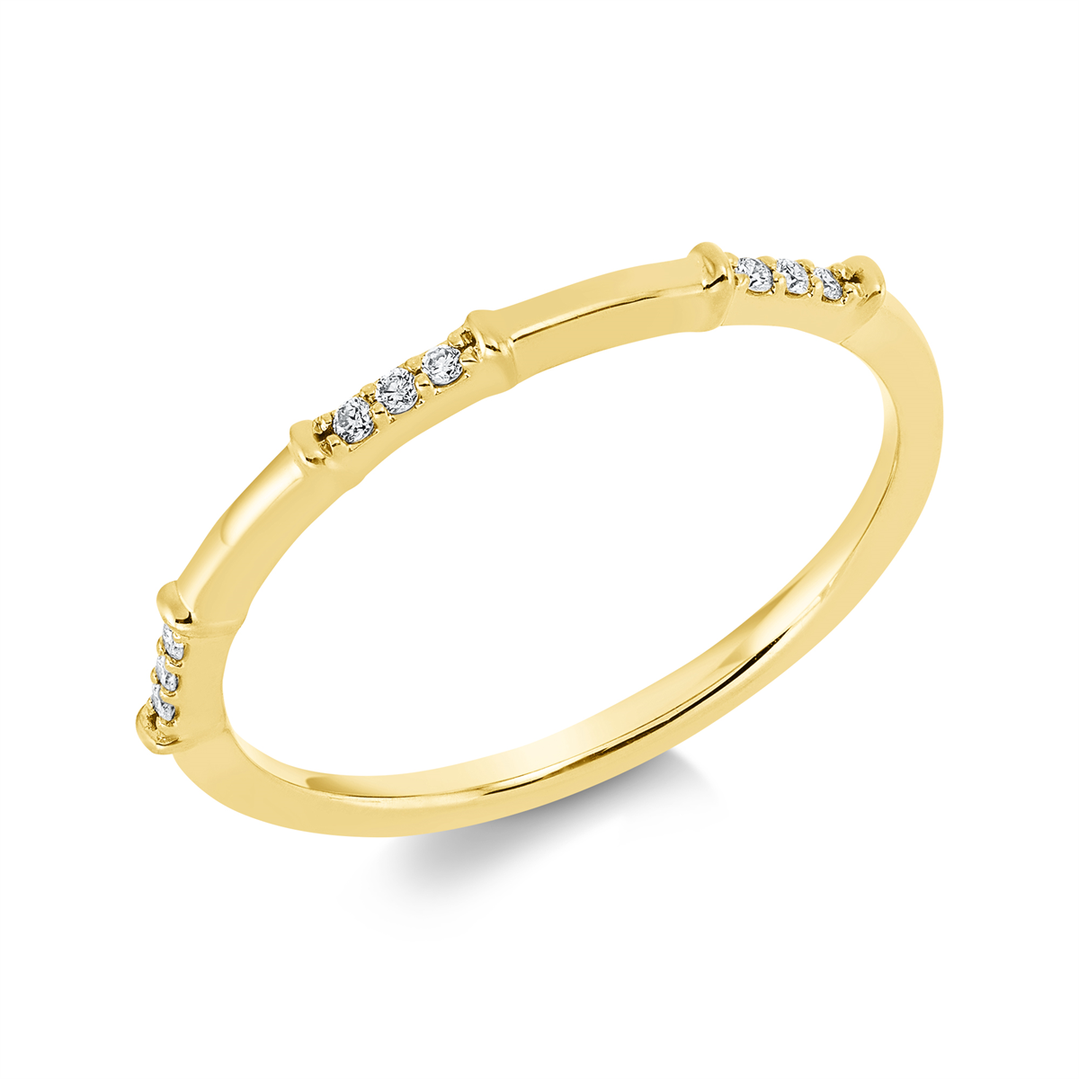 diamond full cut modern woman ring in yellow gold