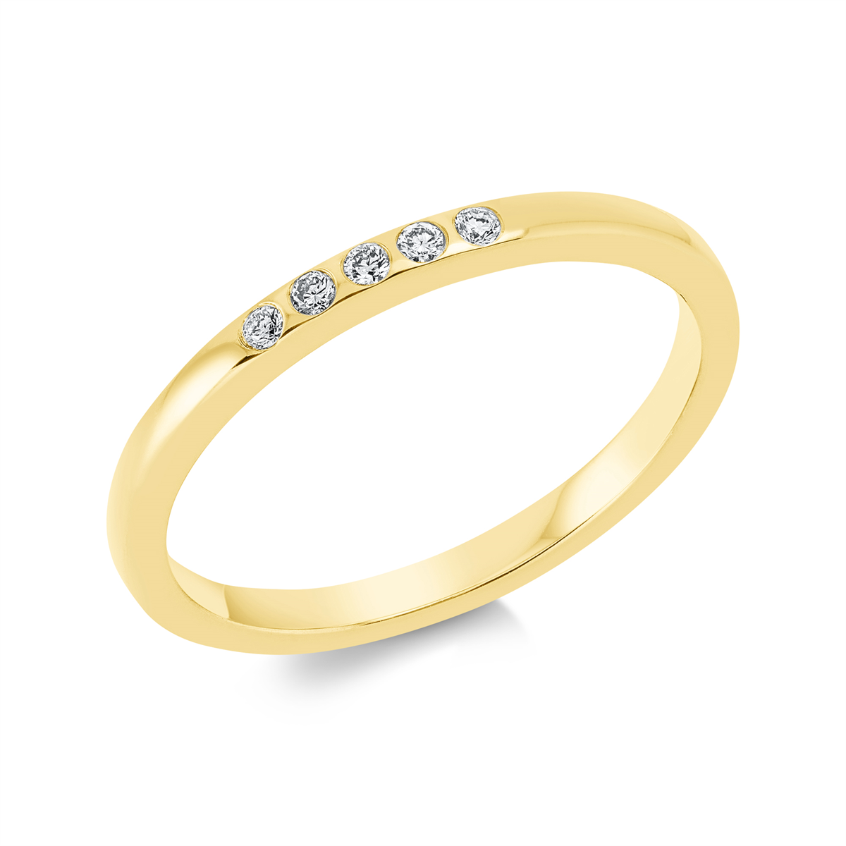 diamond full cut modern woman ring in yellow gold