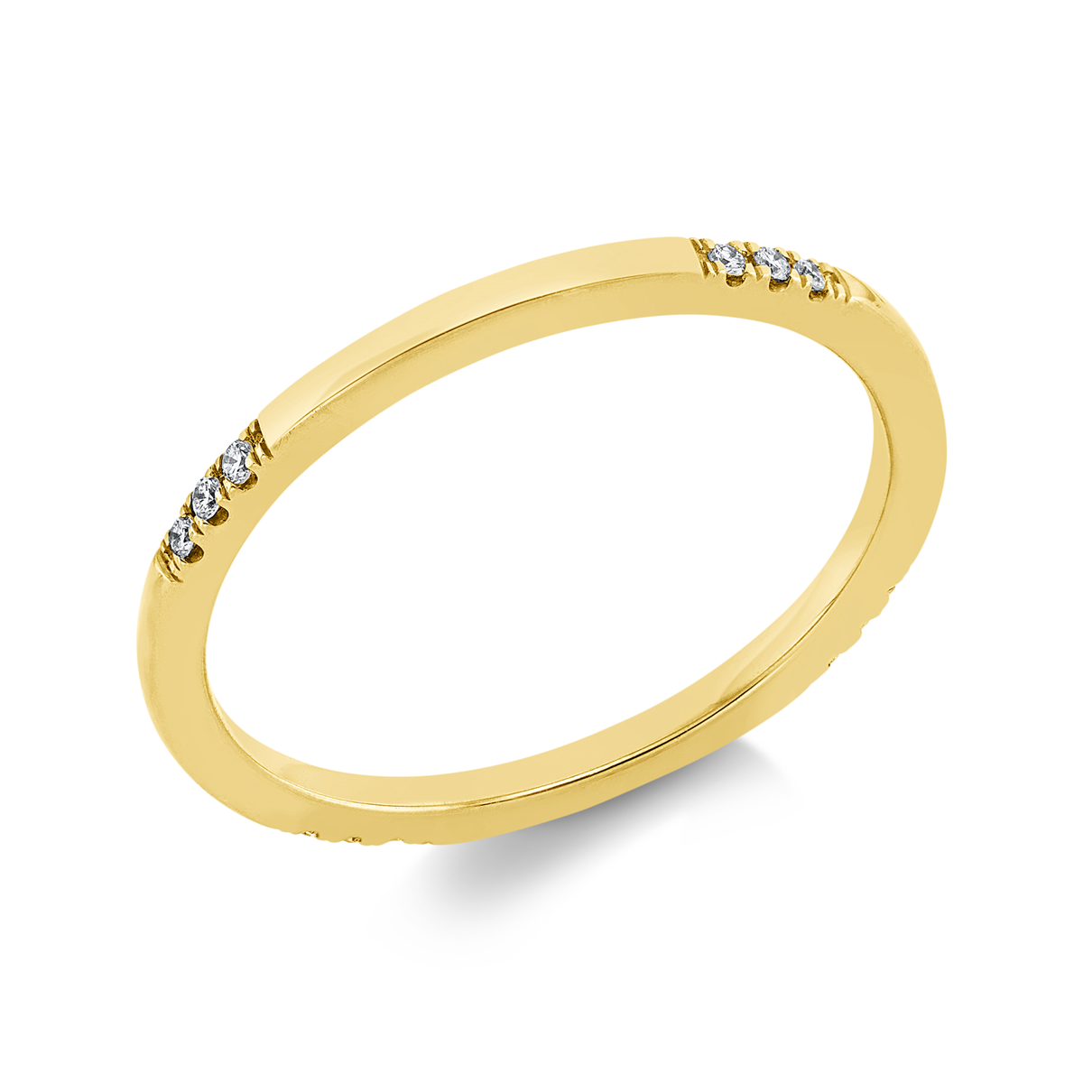 diamond full cut modern woman ring in yellow gold