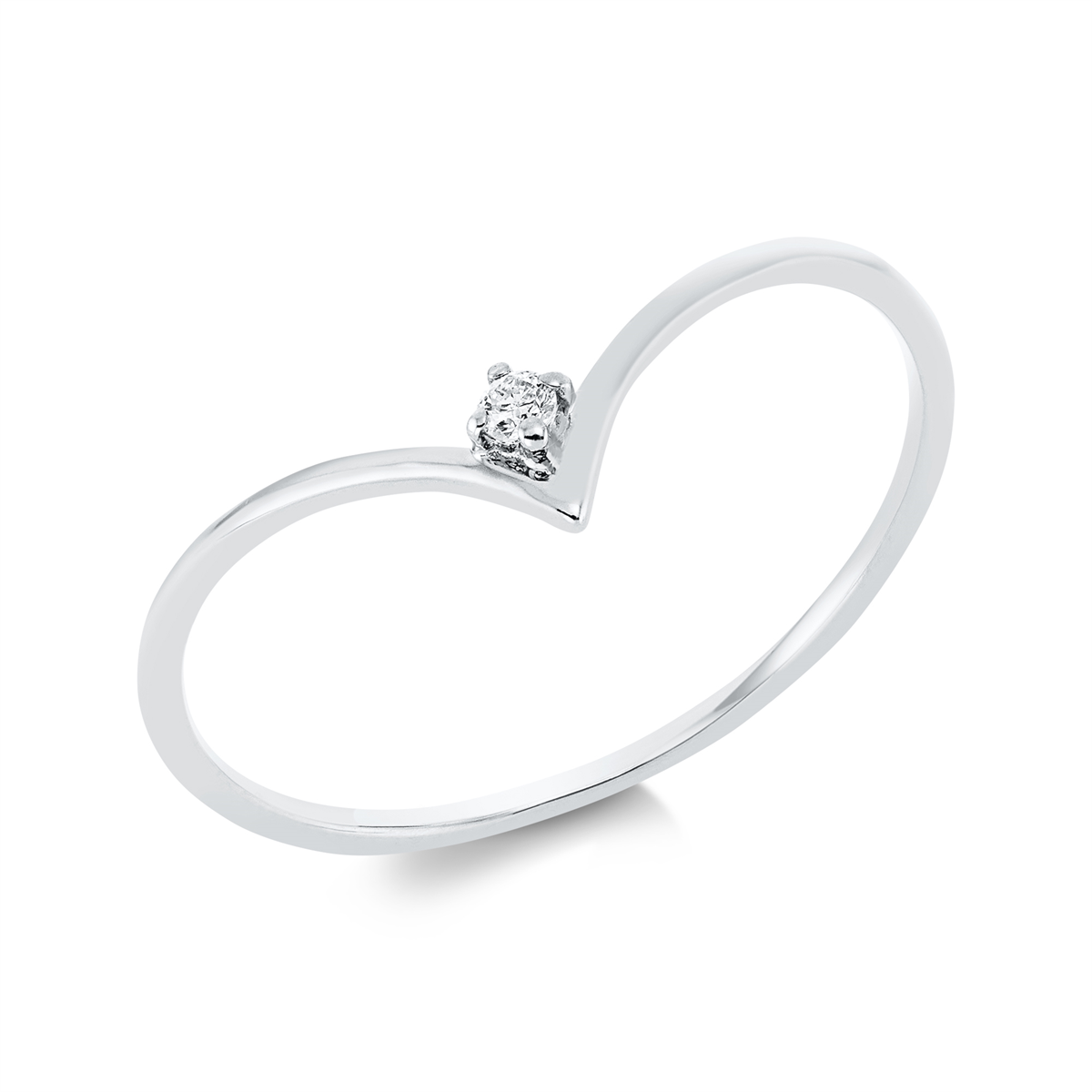 diamond full cut modern woman ring in white gold