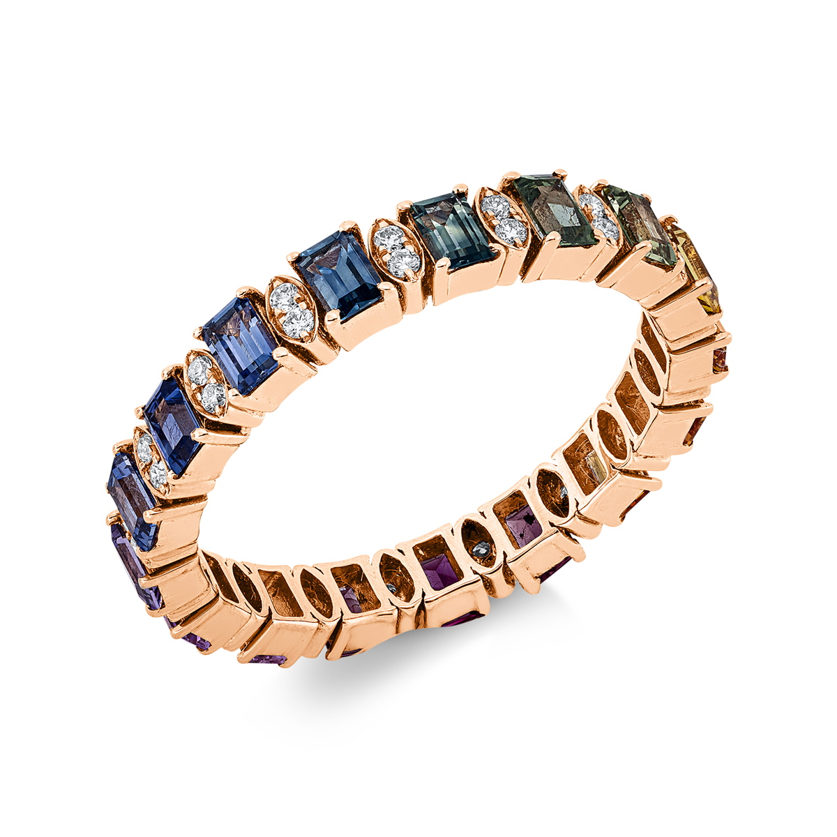 gekleurde steen klassieke ring - 1GJ36