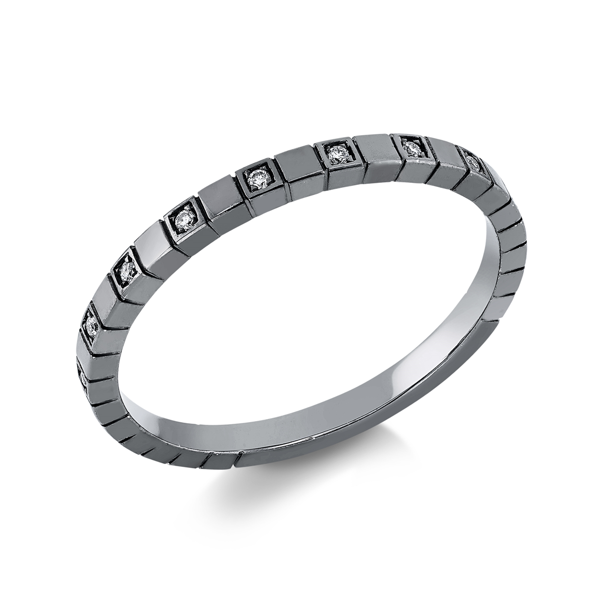 diamond full cut modern woman ring in white gold