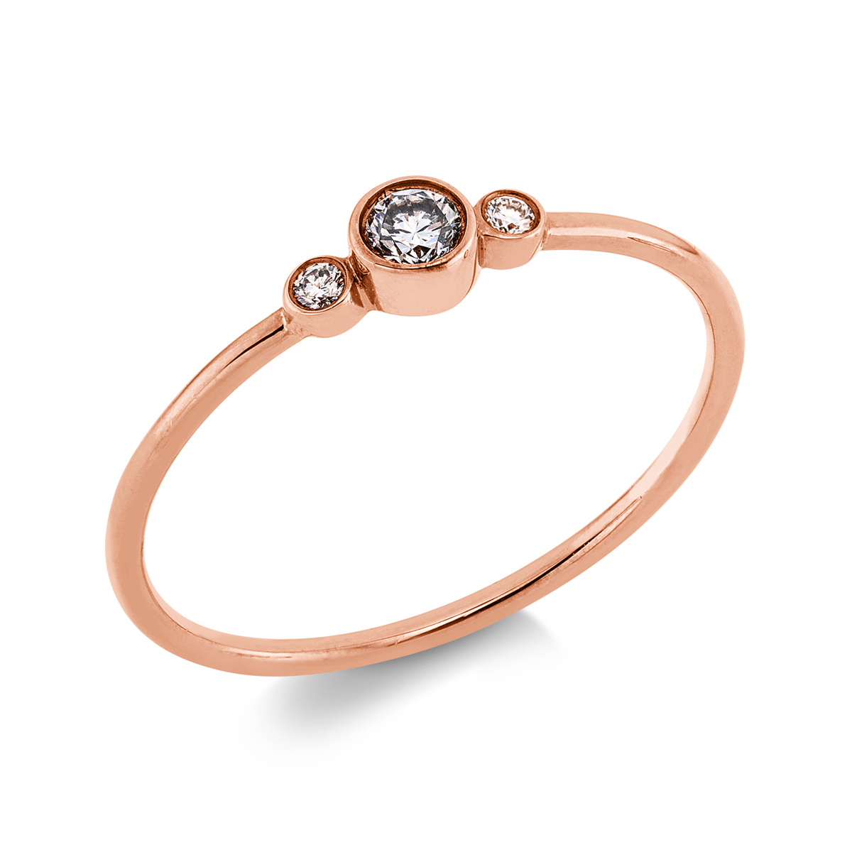 diamond full cut modern woman ring in red gold