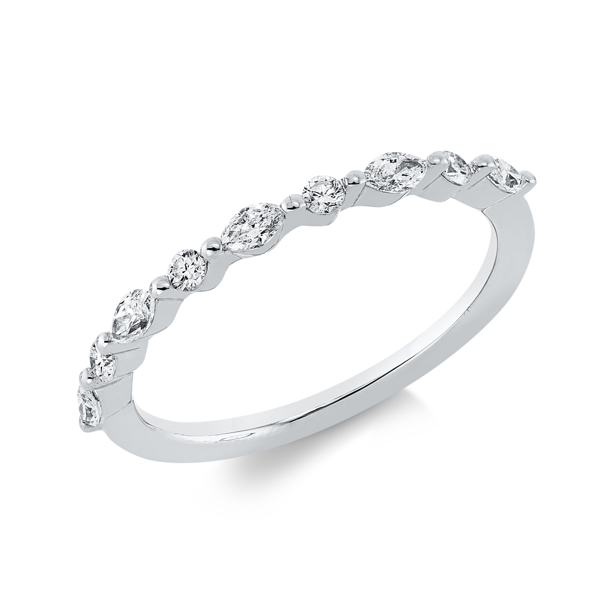 diamond full cut modern woman ring in white gold