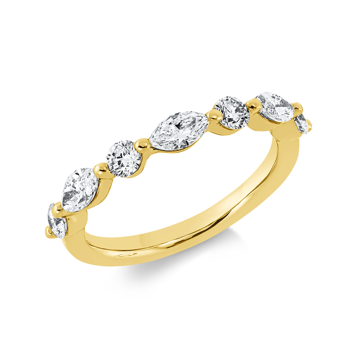 diamond full cut modern woman ring in yellow gold