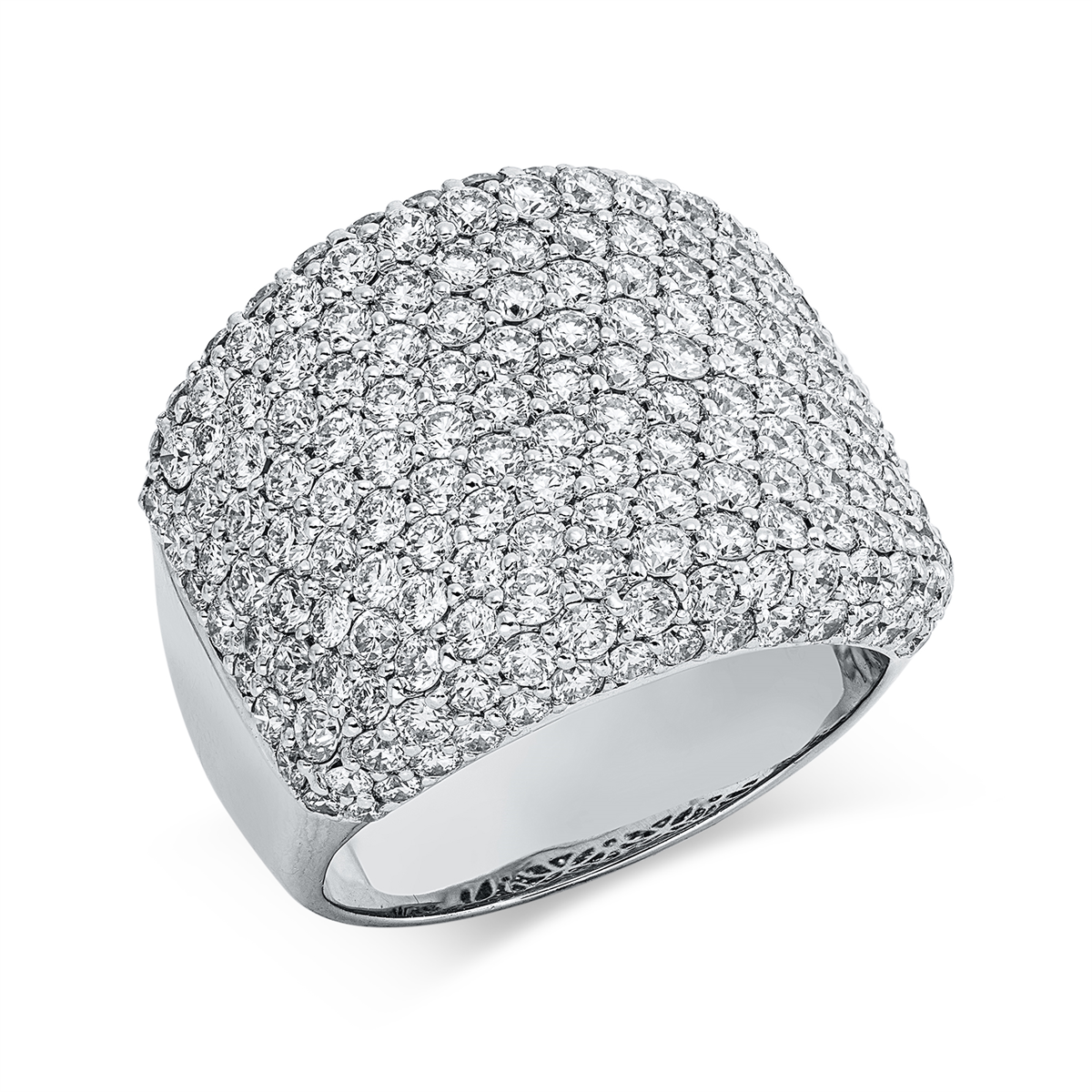 diamond full cut pavé ring in white gold