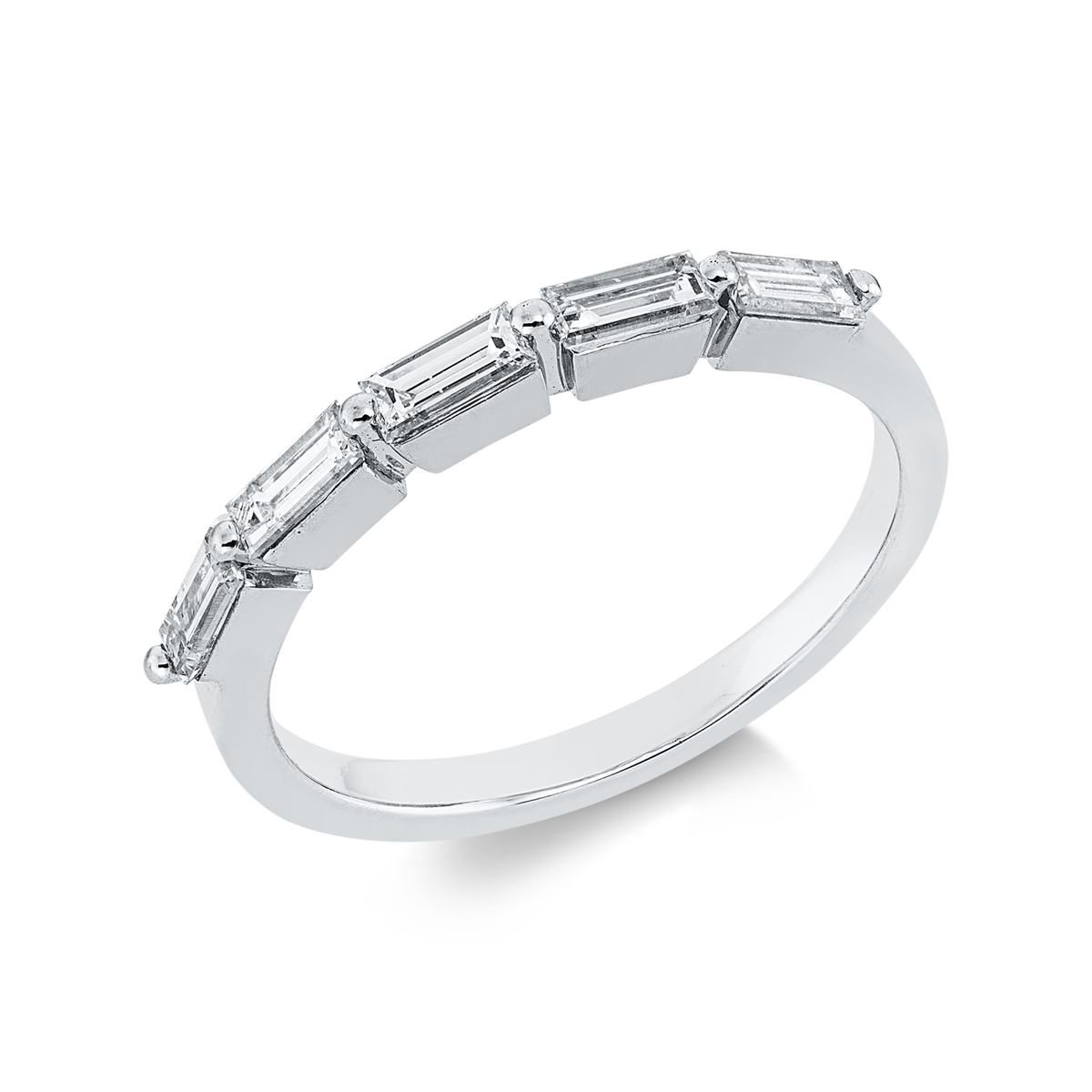 baguette baguette ring in white gold