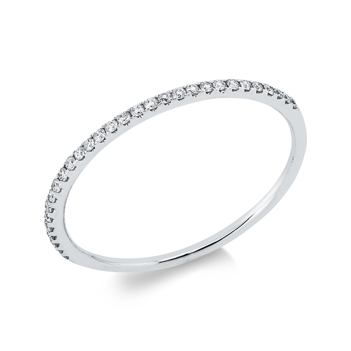 diamond full cut eternity half ring in white gold