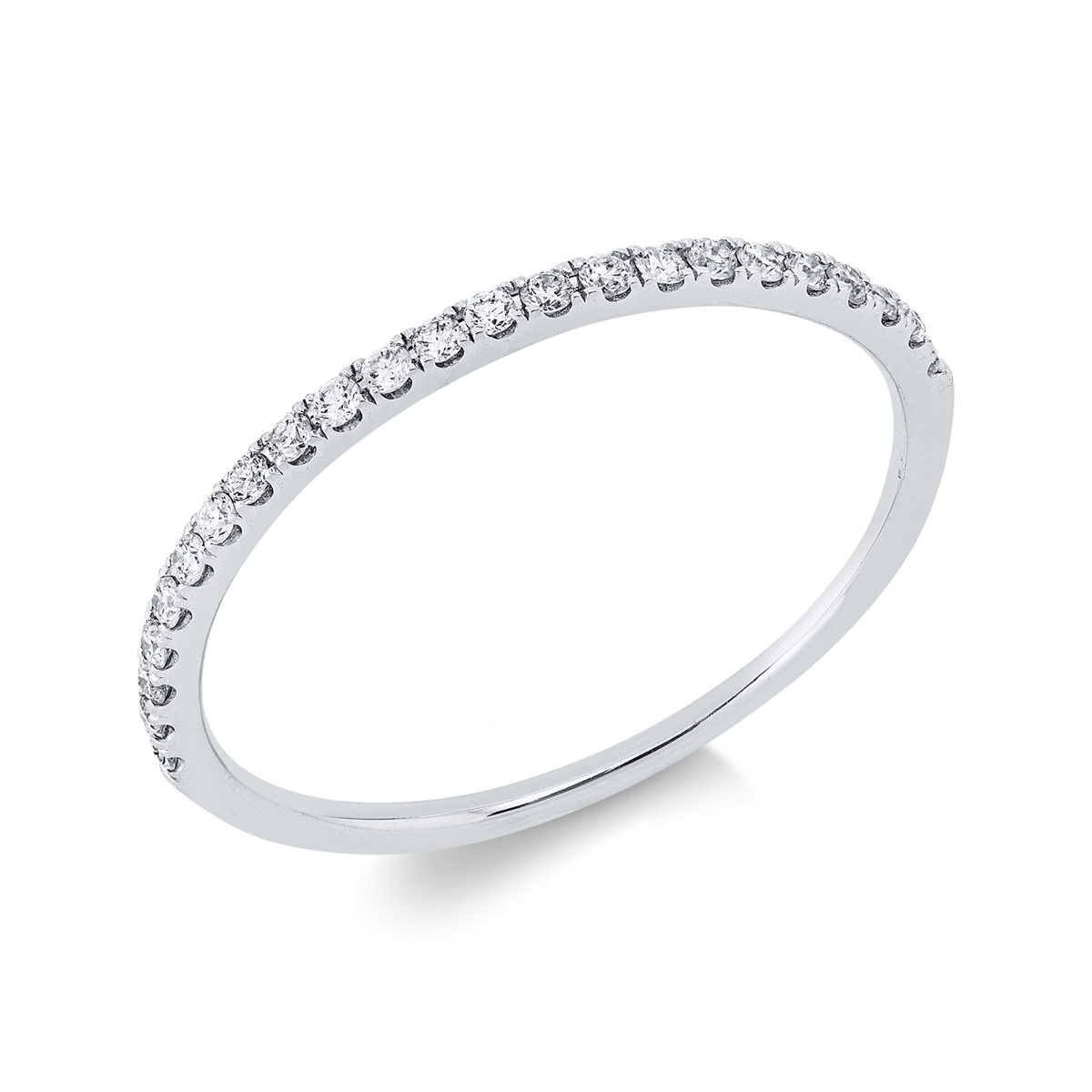 diamond full cut eternity half ring in white gold