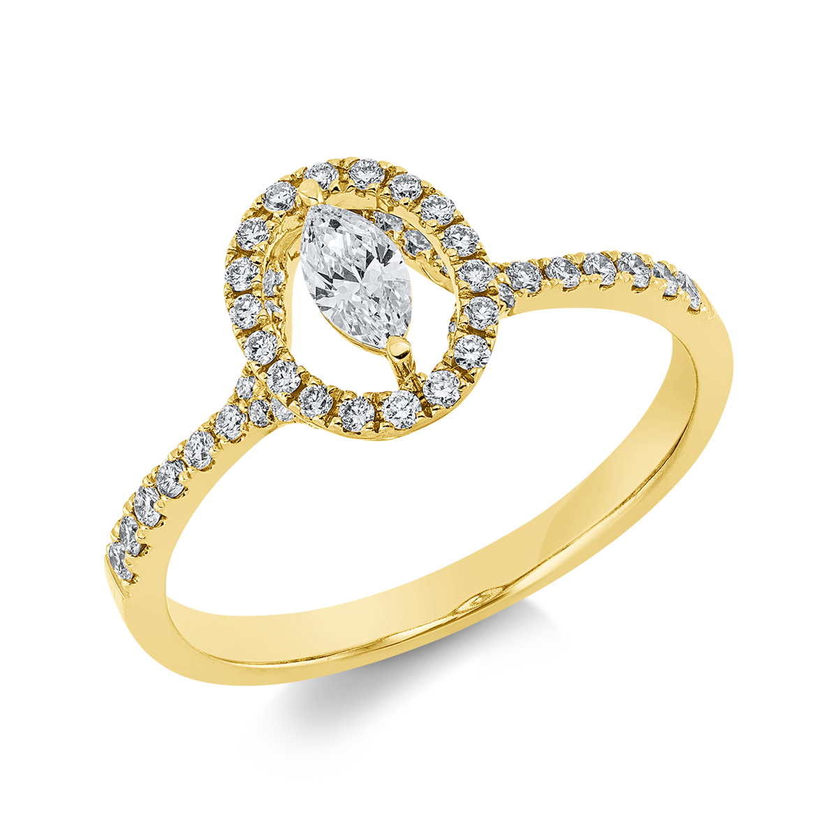 Solitaire ring met accentstenen - 1GU59