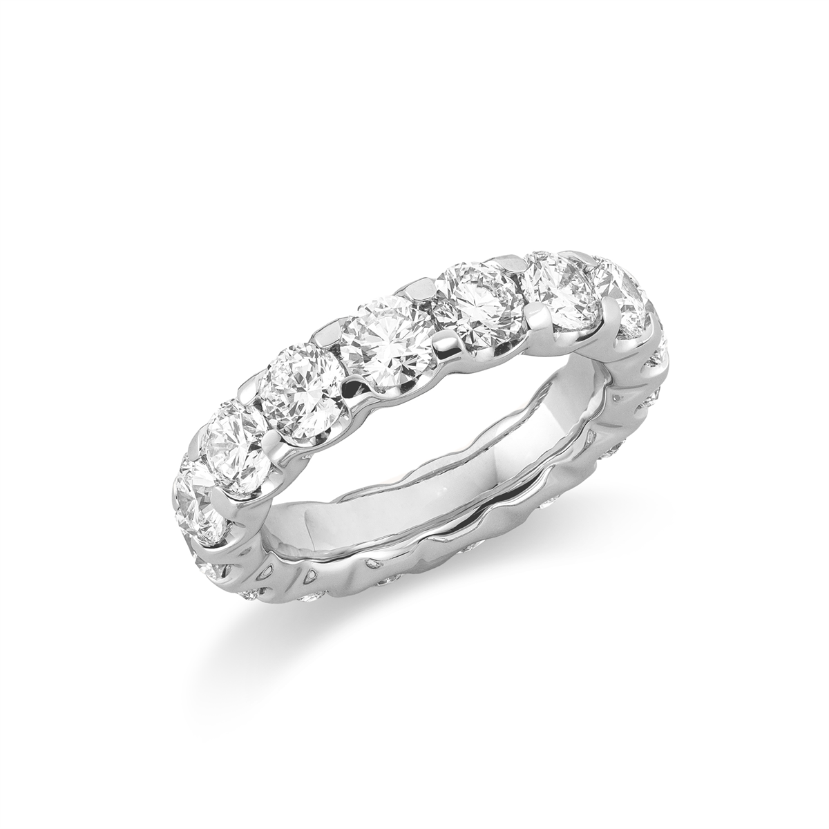 diamond full cut eternity full ring in white gold