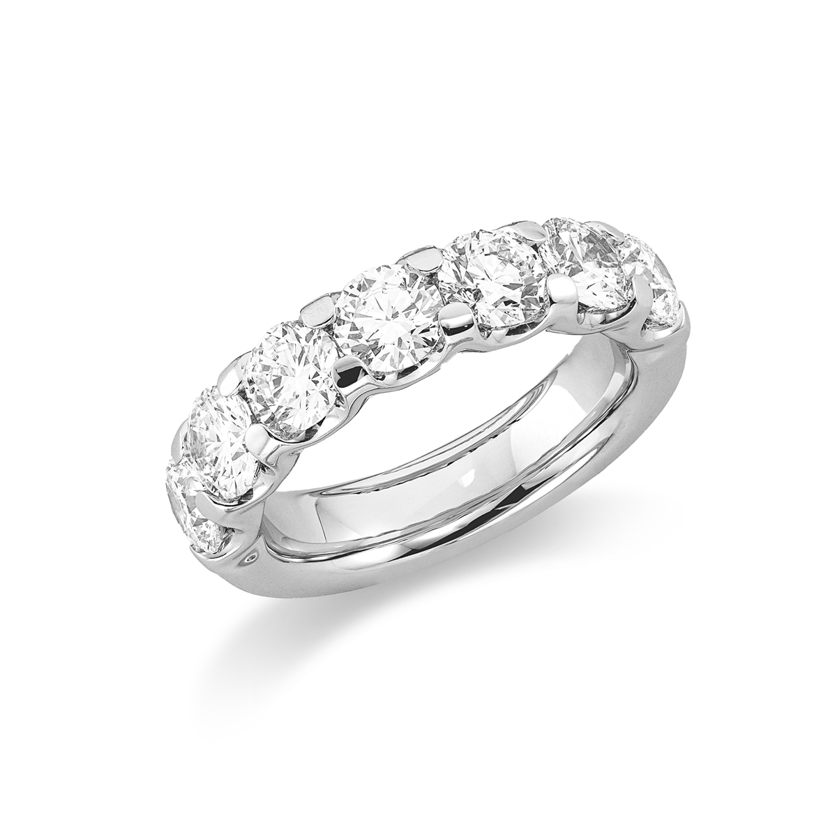 diamond full cut eternity half ring in white gold