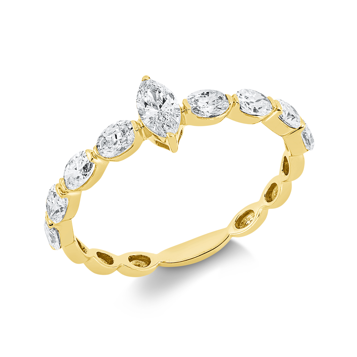 oval solitaire with accent stones ring in yellow gold