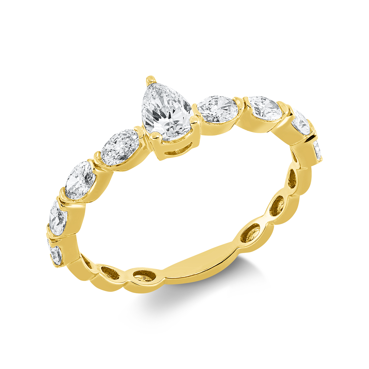 oval solitaire with accent stones ring in yellow gold
