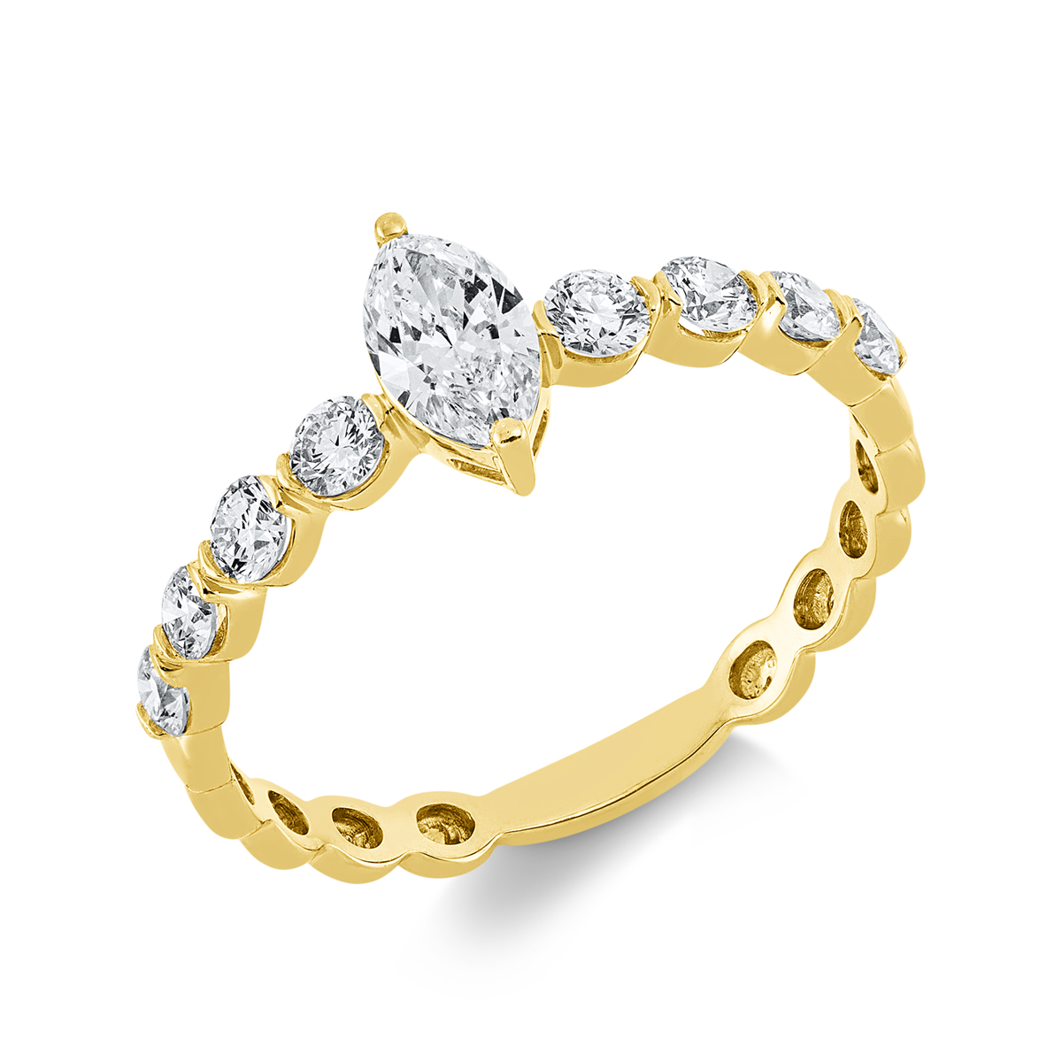 solitaire with accent stones ring - 1GV89