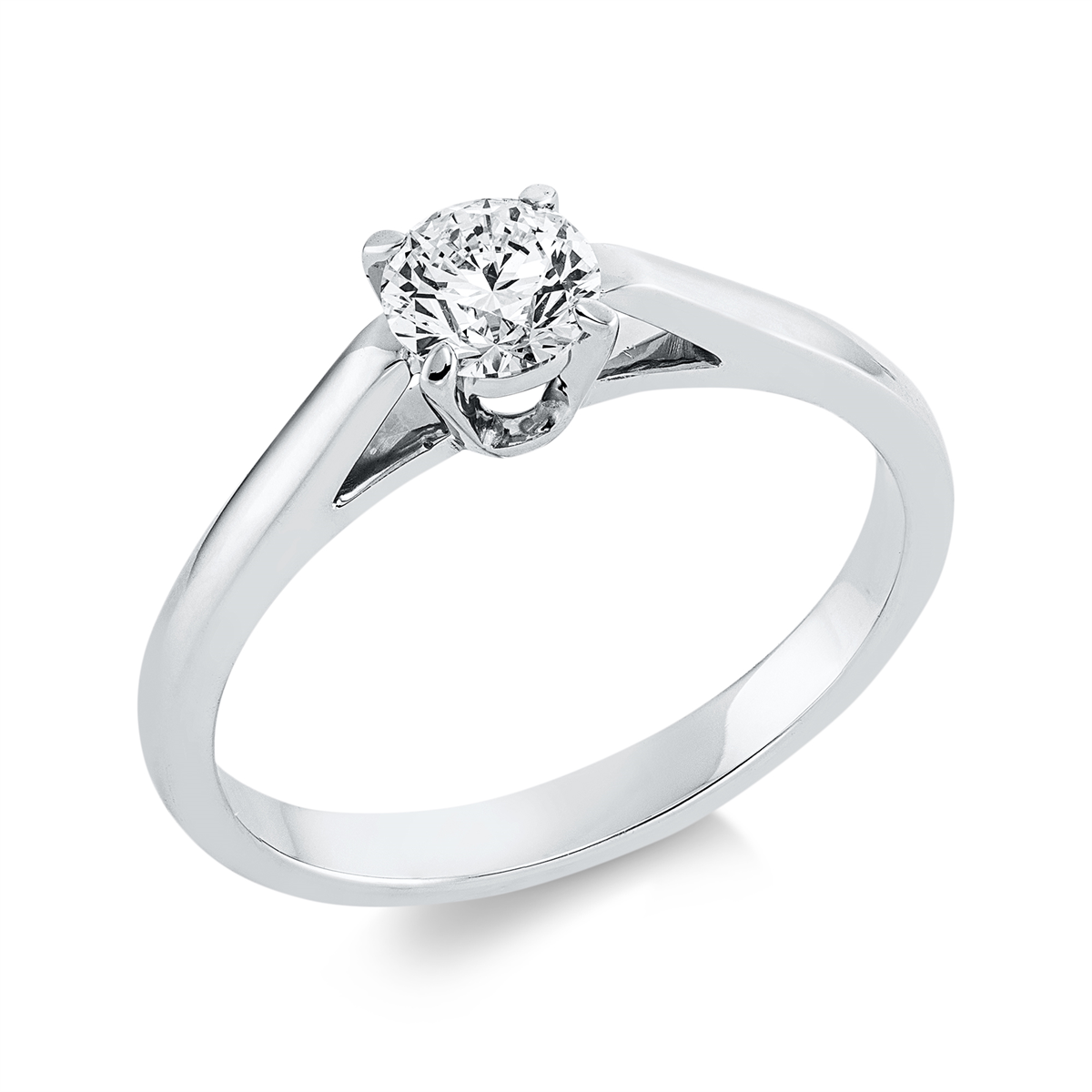 diamond full cut solitaire ring in white gold