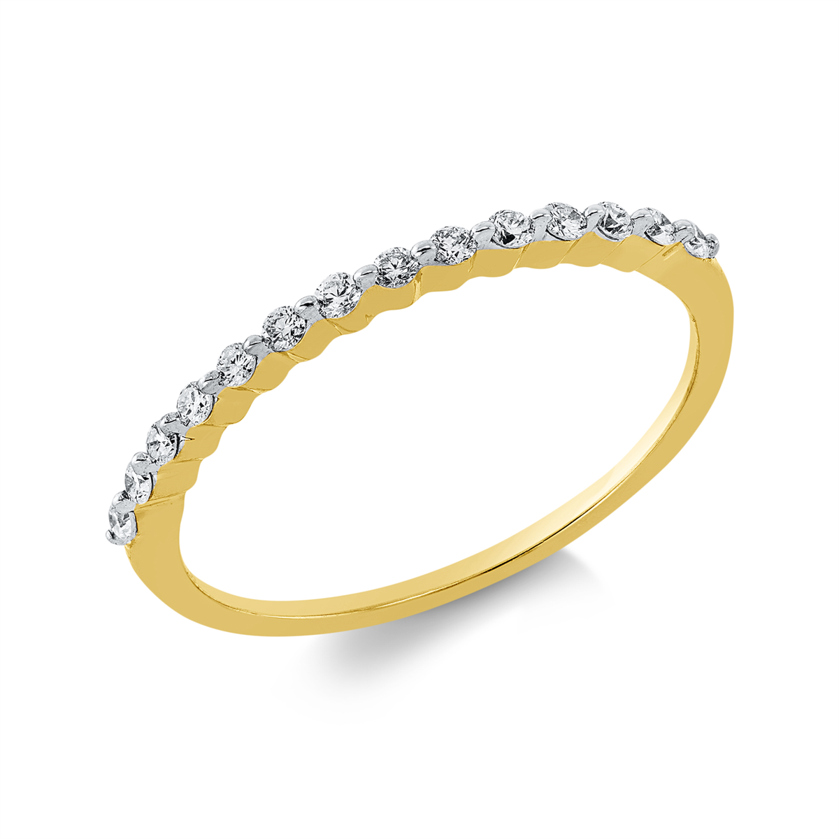 diamond full cut modern woman ring in yellow gold
