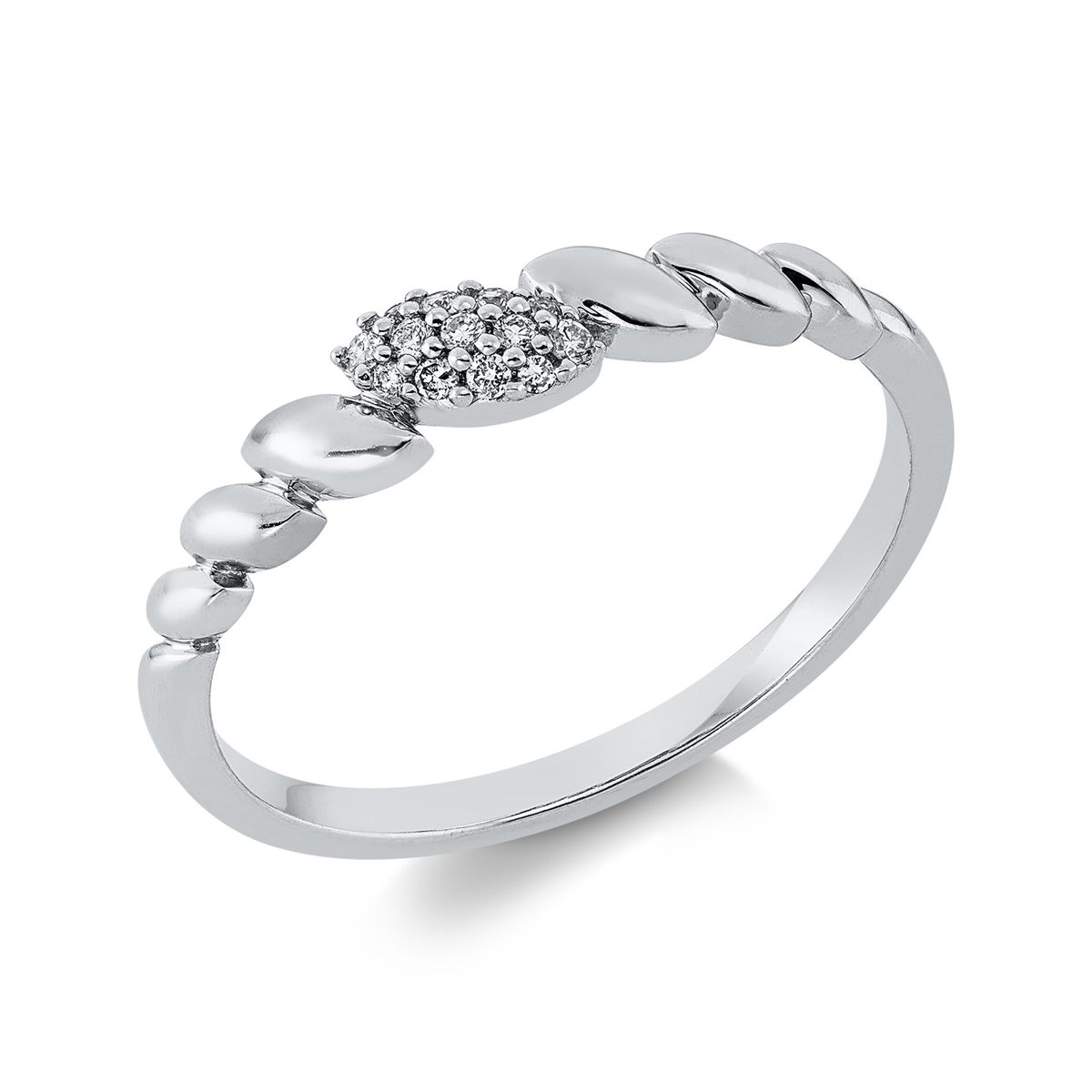 diamond full cut modern woman ring in white gold